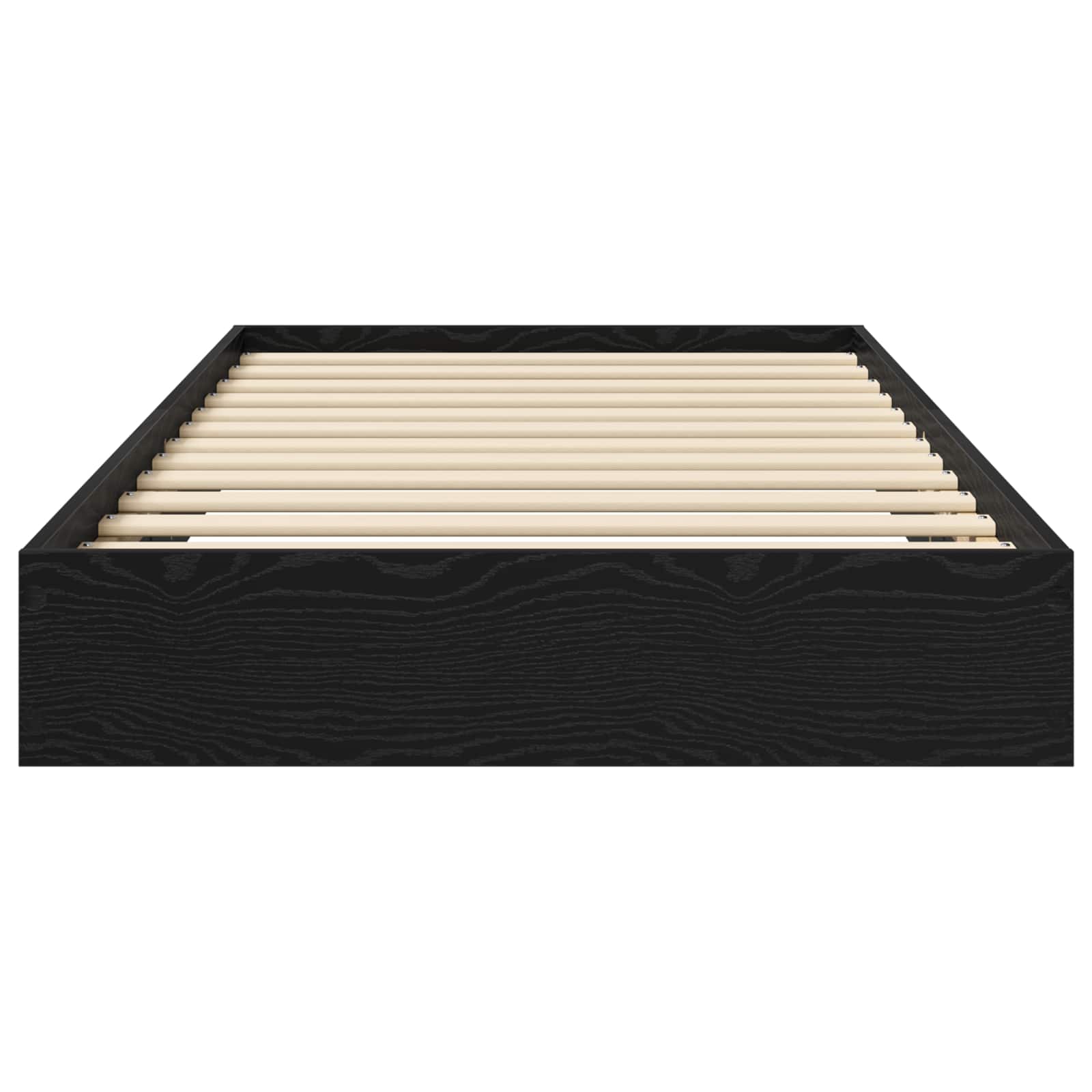 Vloerbedframe Zwart eiken 80 x 200 cm Bewerkt hout is nu te koop bij PeponiXL, paradijselijk wonen!