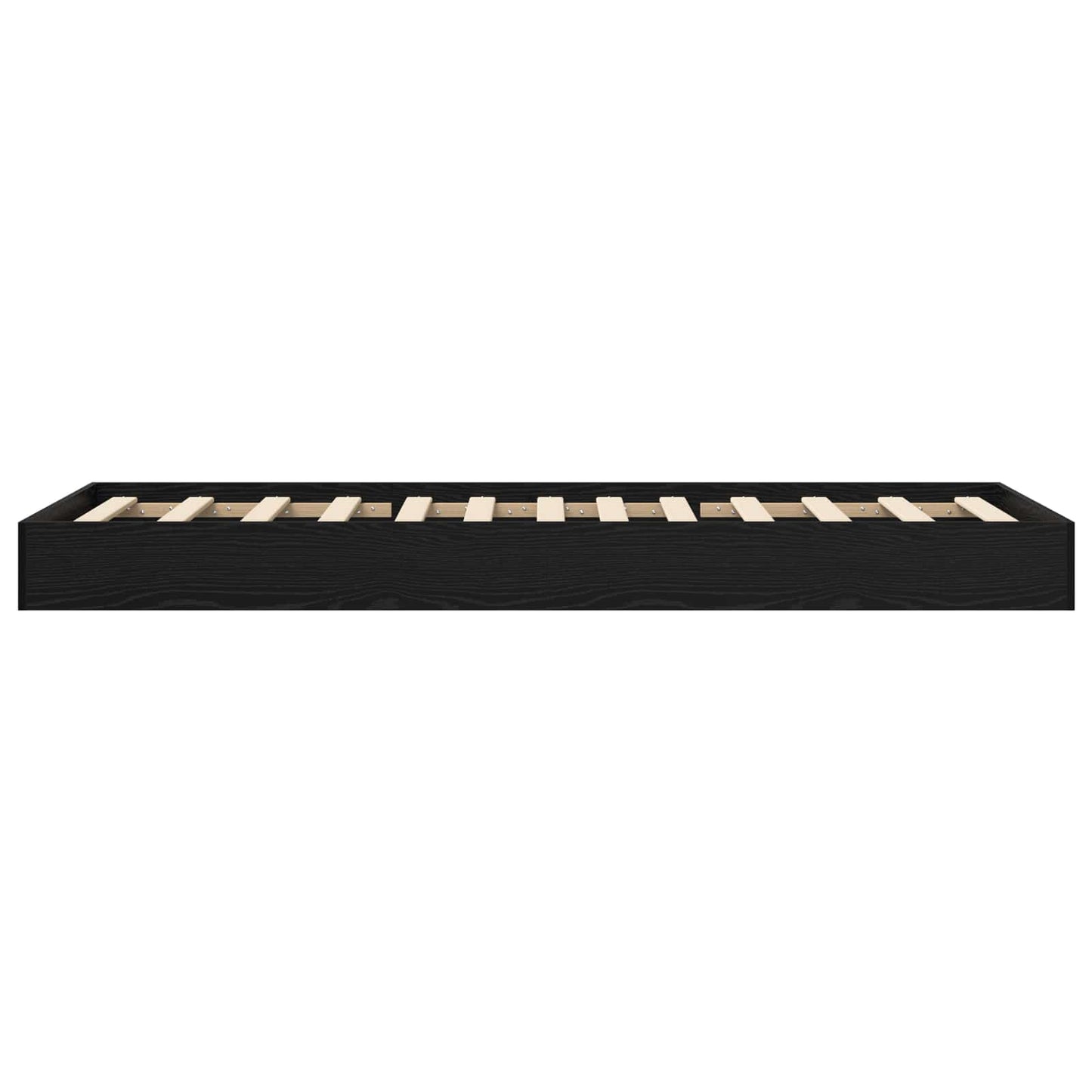 Vloerbedframe Zwart eiken 80 x 200 cm Bewerkt hout is nu te koop bij PeponiXL, paradijselijk wonen!