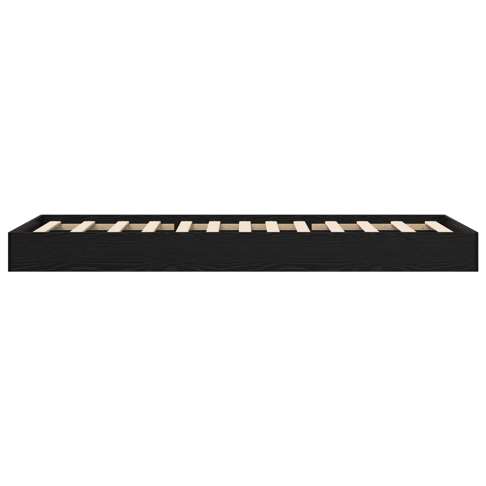 Vloerbedframe Zwart eiken 80 x 200 cm Bewerkt hout is nu te koop bij PeponiXL, paradijselijk wonen!