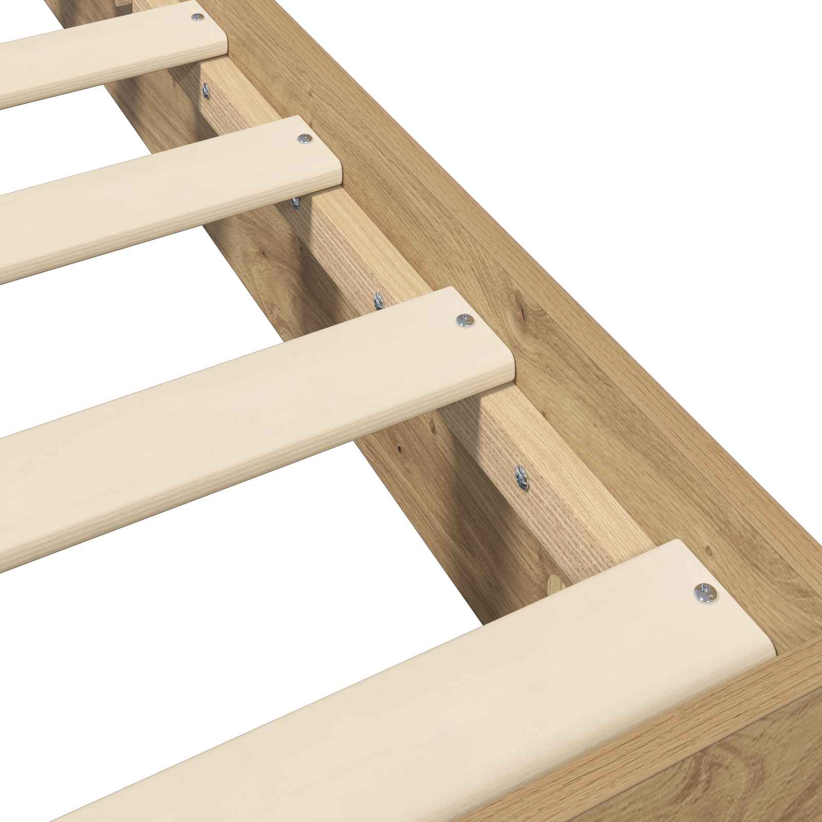 Vloerbedframe Artisanaal eiken 80 x 200 cm Bewerkt hout is nu te koop bij PeponiXL, paradijselijk wonen!