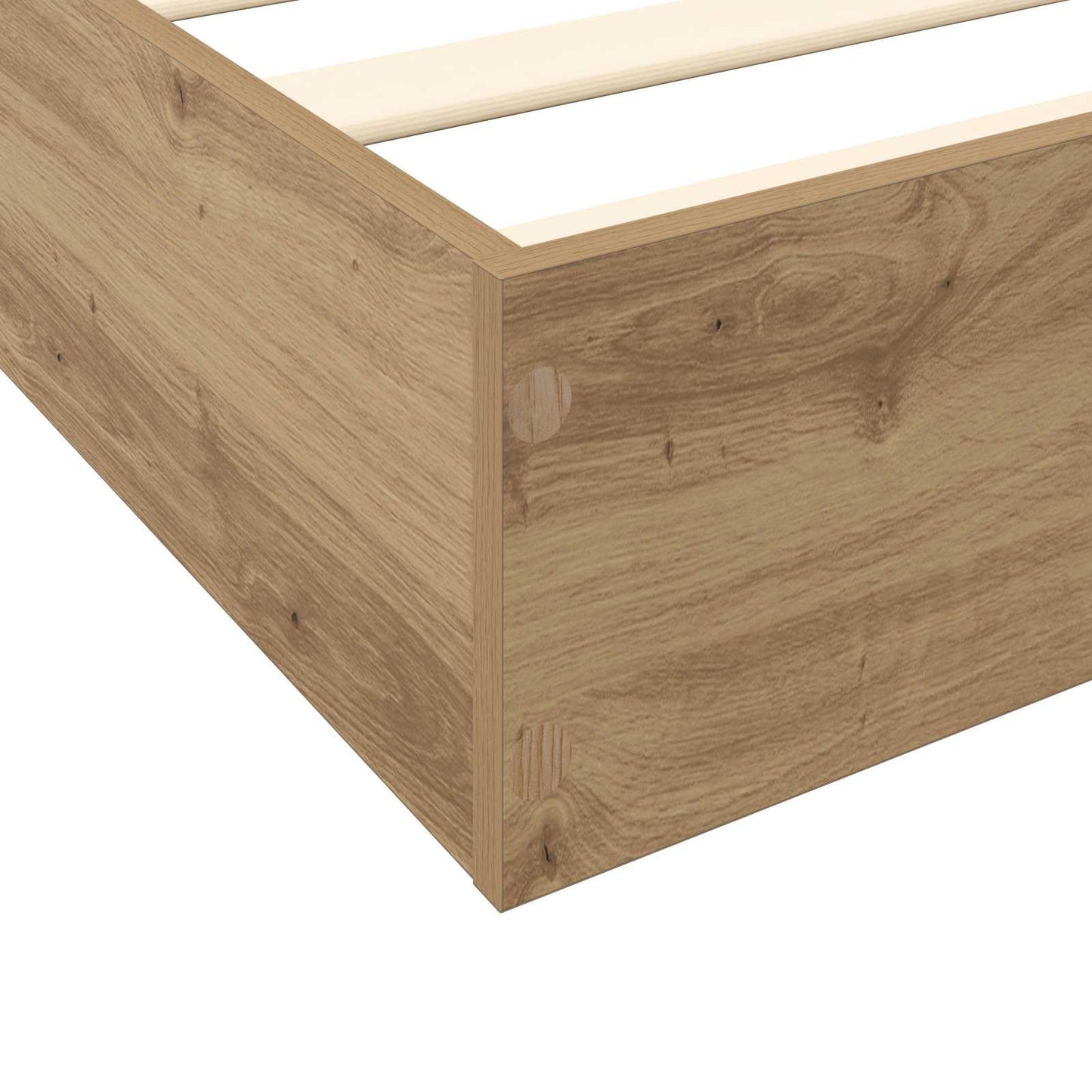 Vloerbedframe Artisanaal eiken 80 x 200 cm Bewerkt hout is nu te koop bij PeponiXL, paradijselijk wonen!