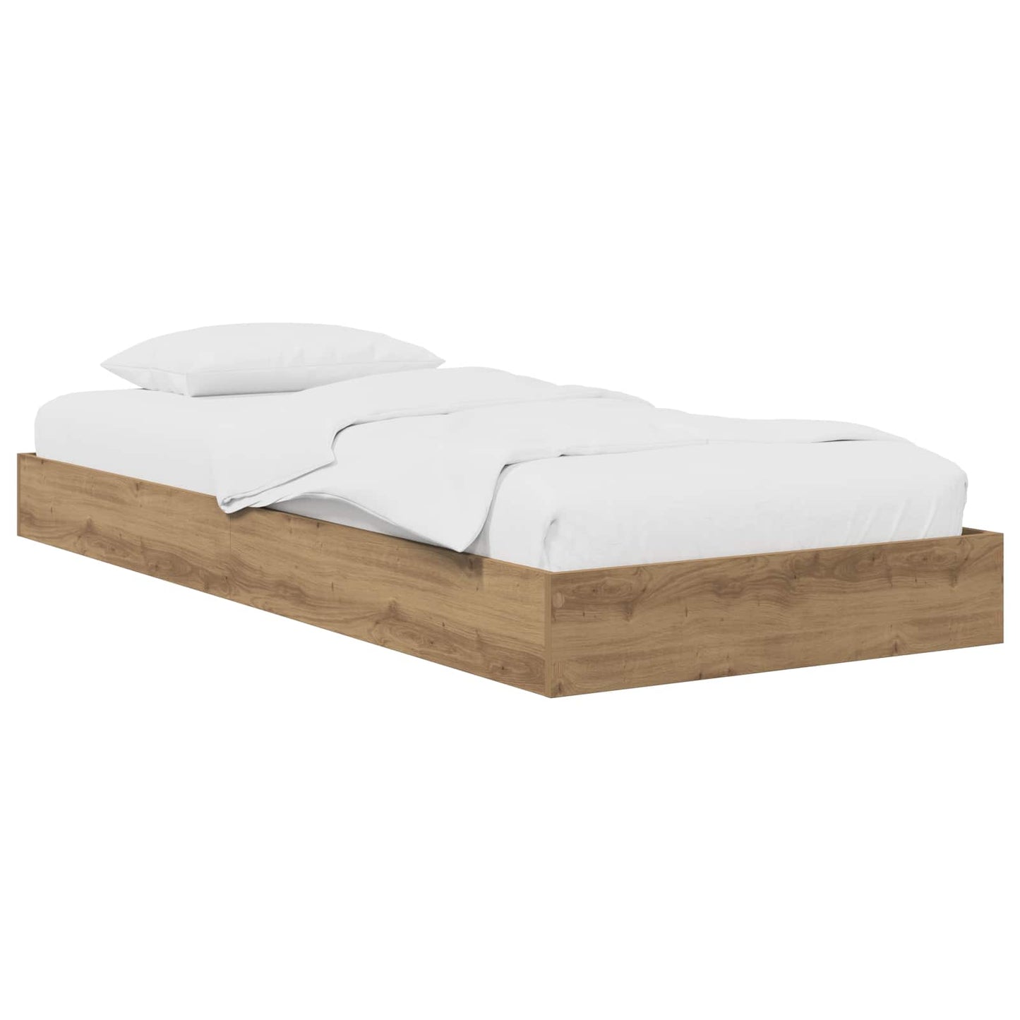Vloerbedframe Artisanaal eiken 80 x 200 cm Bewerkt hout is nu te koop bij PeponiXL, paradijselijk wonen!
