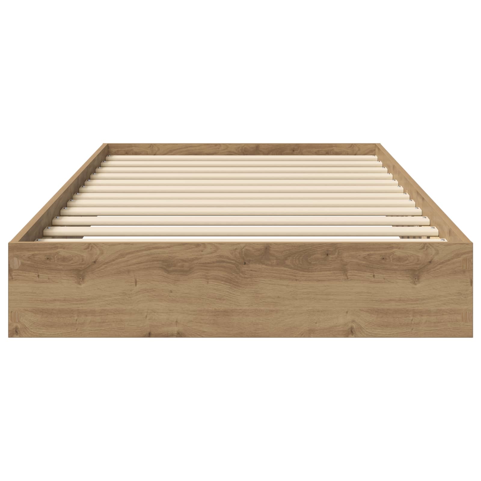 Vloerbedframe Artisanaal eiken 80 x 200 cm Bewerkt hout is nu te koop bij PeponiXL, paradijselijk wonen!