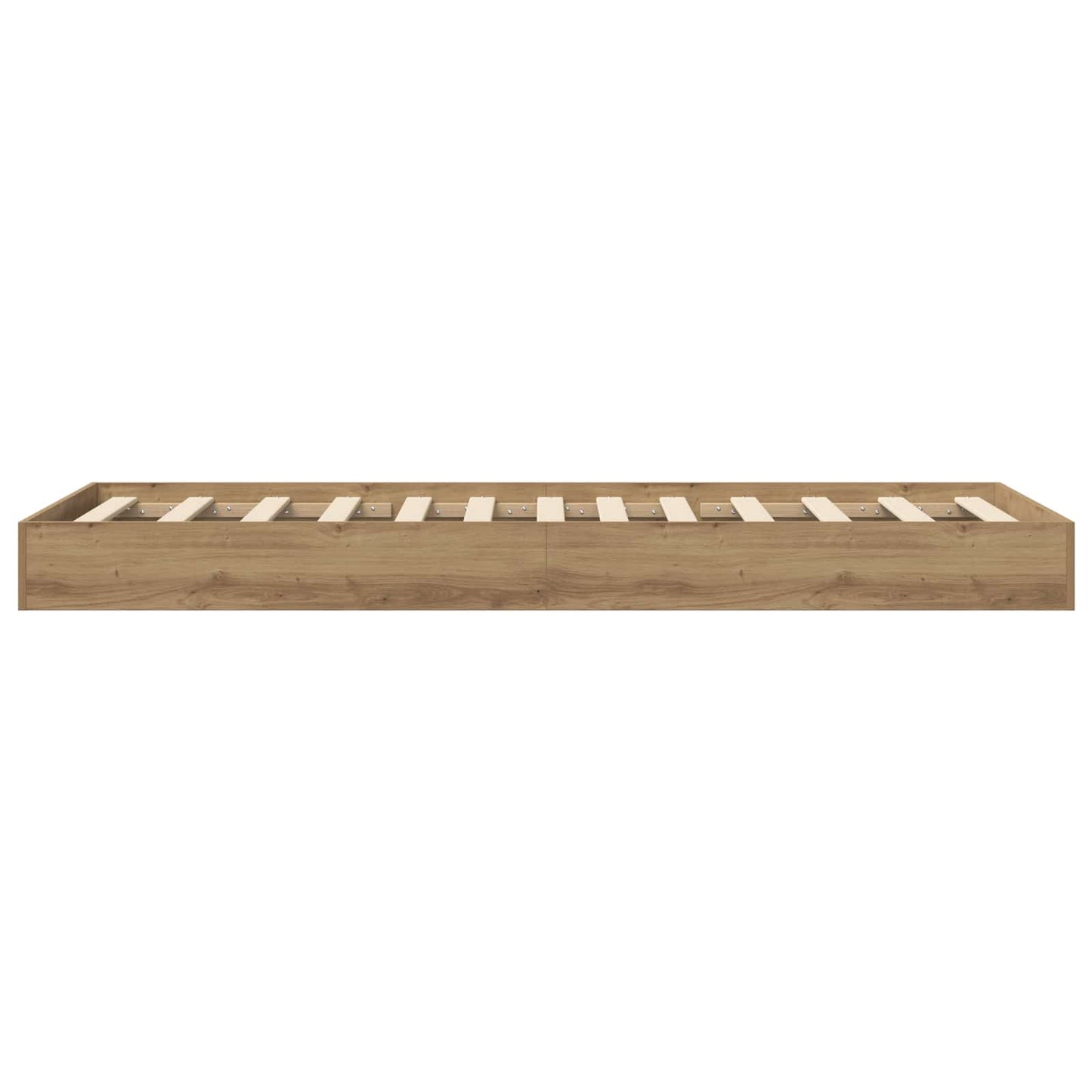 Vloerbedframe Artisanaal eiken 80 x 200 cm Bewerkt hout is nu te koop bij PeponiXL, paradijselijk wonen!