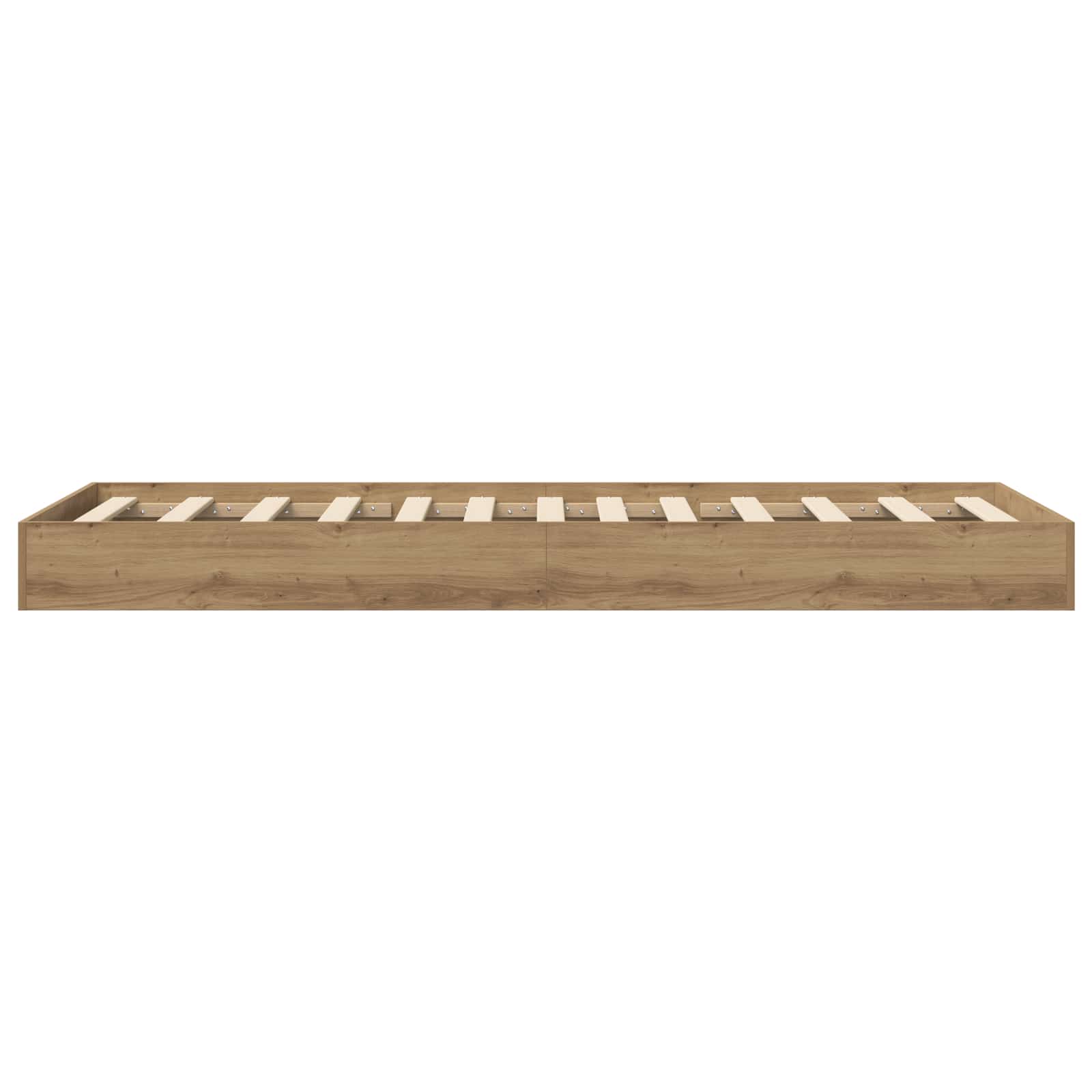 Vloerbedframe Artisanaal eiken 80 x 200 cm Bewerkt hout is nu te koop bij PeponiXL, paradijselijk wonen!