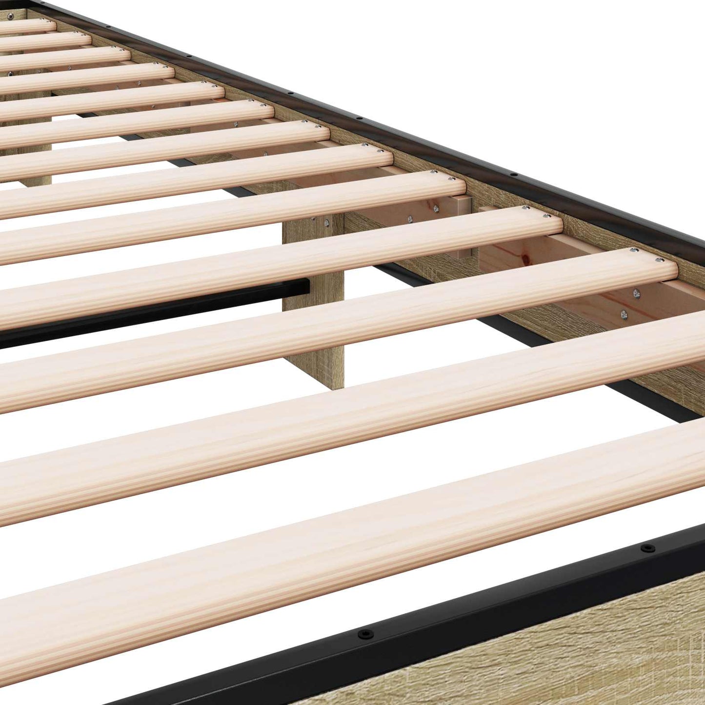 Bedframe met Hoofdeinde Sonoma Eiken 80 x 200 cm Bewerkt hout is nu te koop bij PeponiXL, paradijselijk wonen!