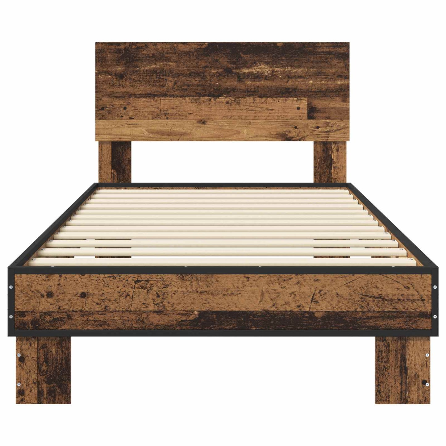 Bedframe met Hoofdeinde Oud hout 80 x 200 cm Bewerkt hout is nu te koop bij PeponiXL, paradijselijk wonen!