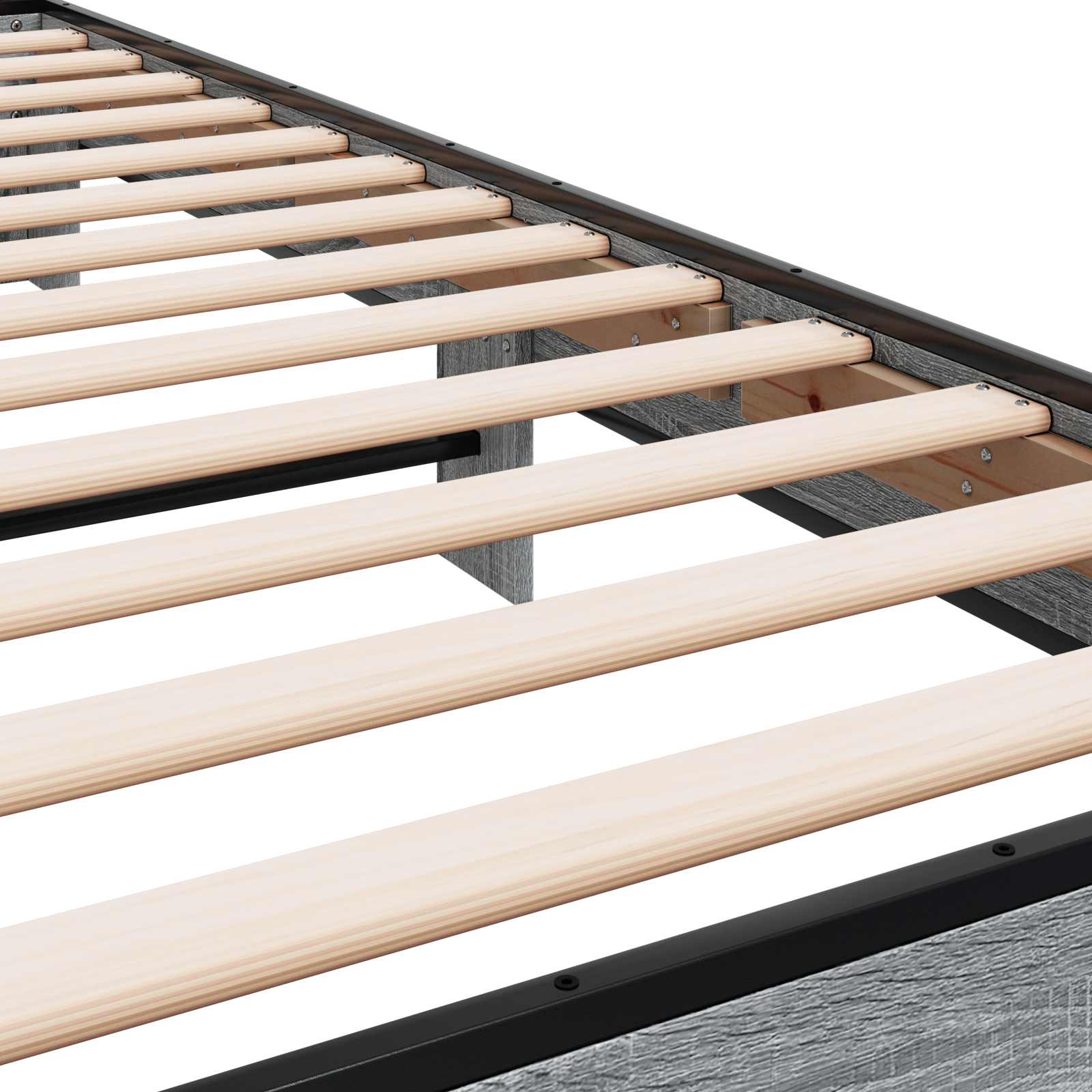 Bedframe met Hoofdeinde Grijs Sonoma 80 x 200 cm Bewerkt hout is nu te koop bij PeponiXL, paradijselijk wonen!