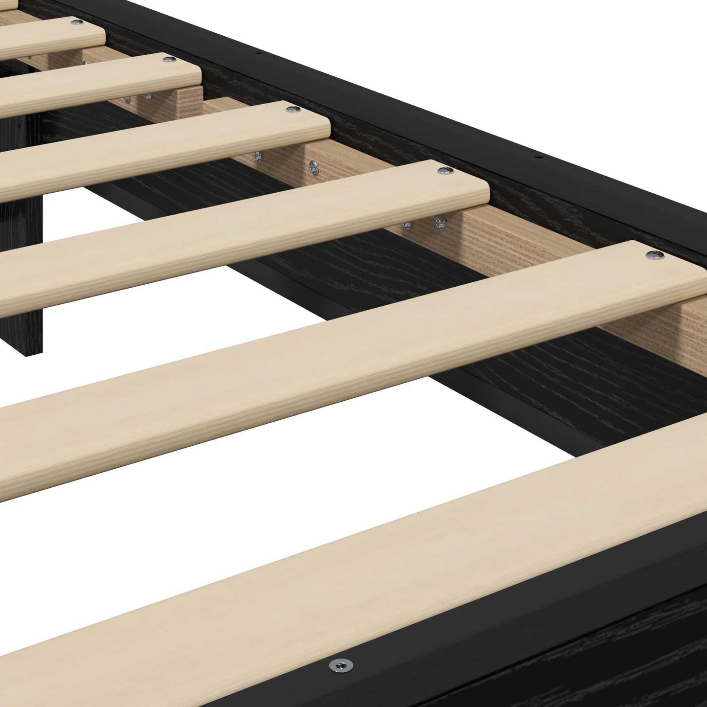 Bedframe met Hoofdeinde Zwart eiken 80 x 200 cm Bewerkt hout is nu te koop bij PeponiXL, paradijselijk wonen!