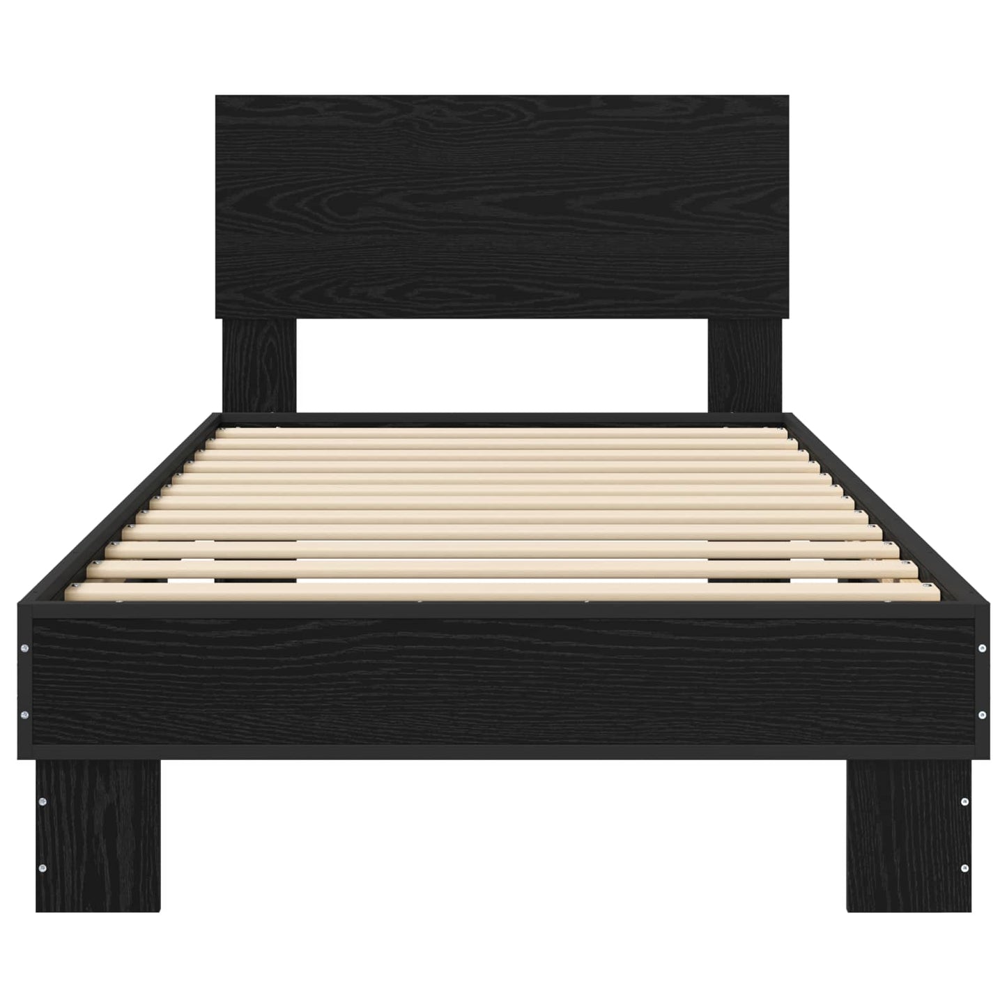 Bedframe met Hoofdeinde Zwart eiken 80 x 200 cm Bewerkt hout is nu te koop bij PeponiXL, paradijselijk wonen!