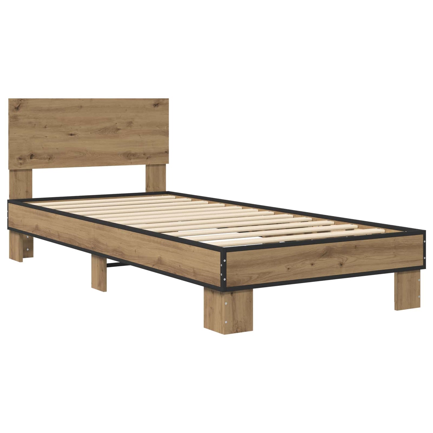 Bedframe met Hoofdeinde Artisanaal eiken 80 x 200 cm is nu te koop bij PeponiXL, paradijselijk wonen!
