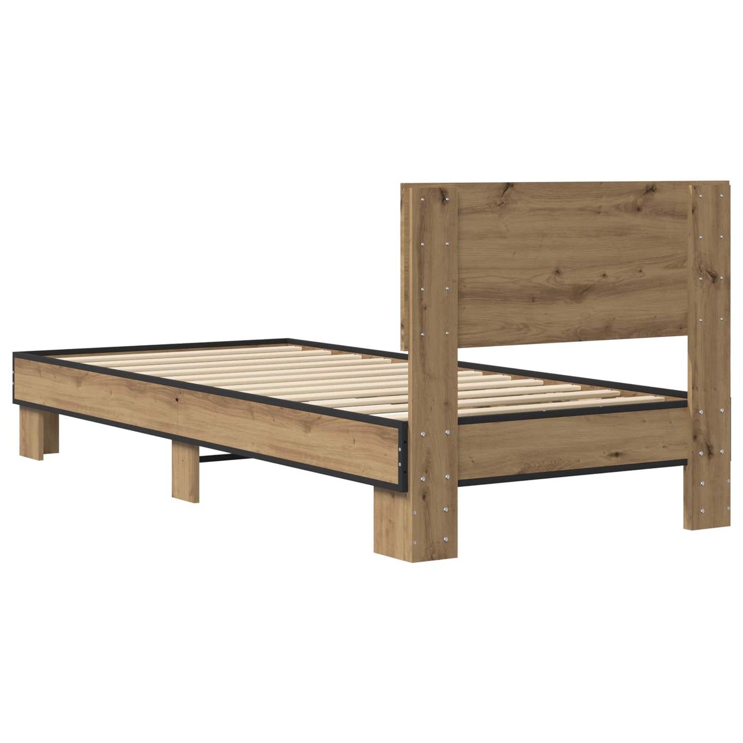 Bedframe met Hoofdeinde Artisanaal eiken 80 x 200 cm is nu te koop bij PeponiXL, paradijselijk wonen!