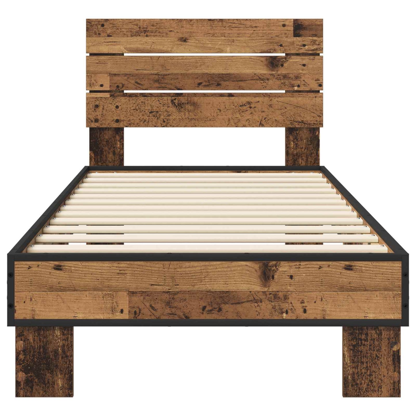 Bedframe met Hoofdeinde Oud hout 80 x 200 cm Bewerkt hout is nu te koop bij PeponiXL, paradijselijk wonen!