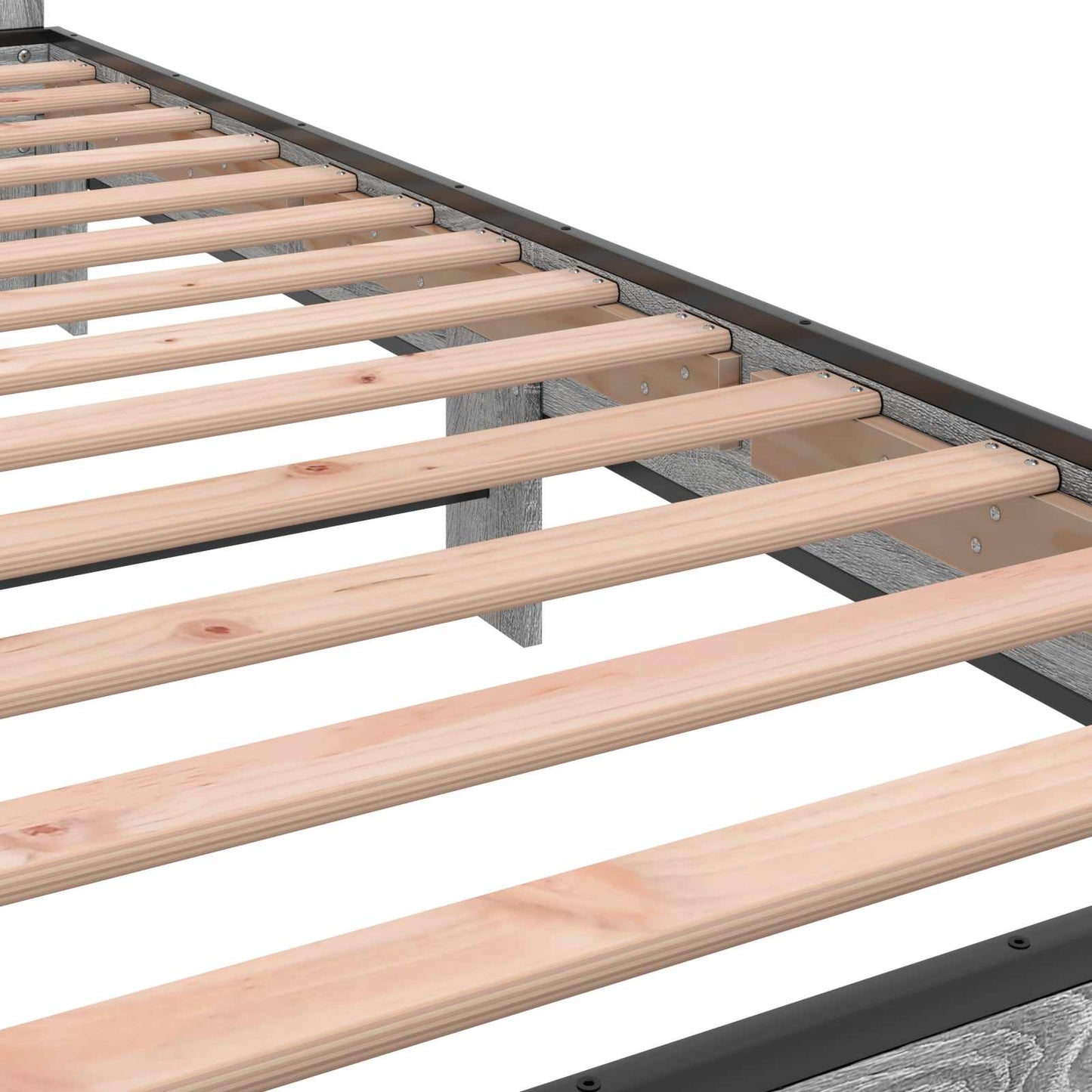 Bedframe met Hoofdeinde Grijs Sonoma 80 x 200 cm Bewerkt hout is nu te koop bij PeponiXL, paradijselijk wonen!