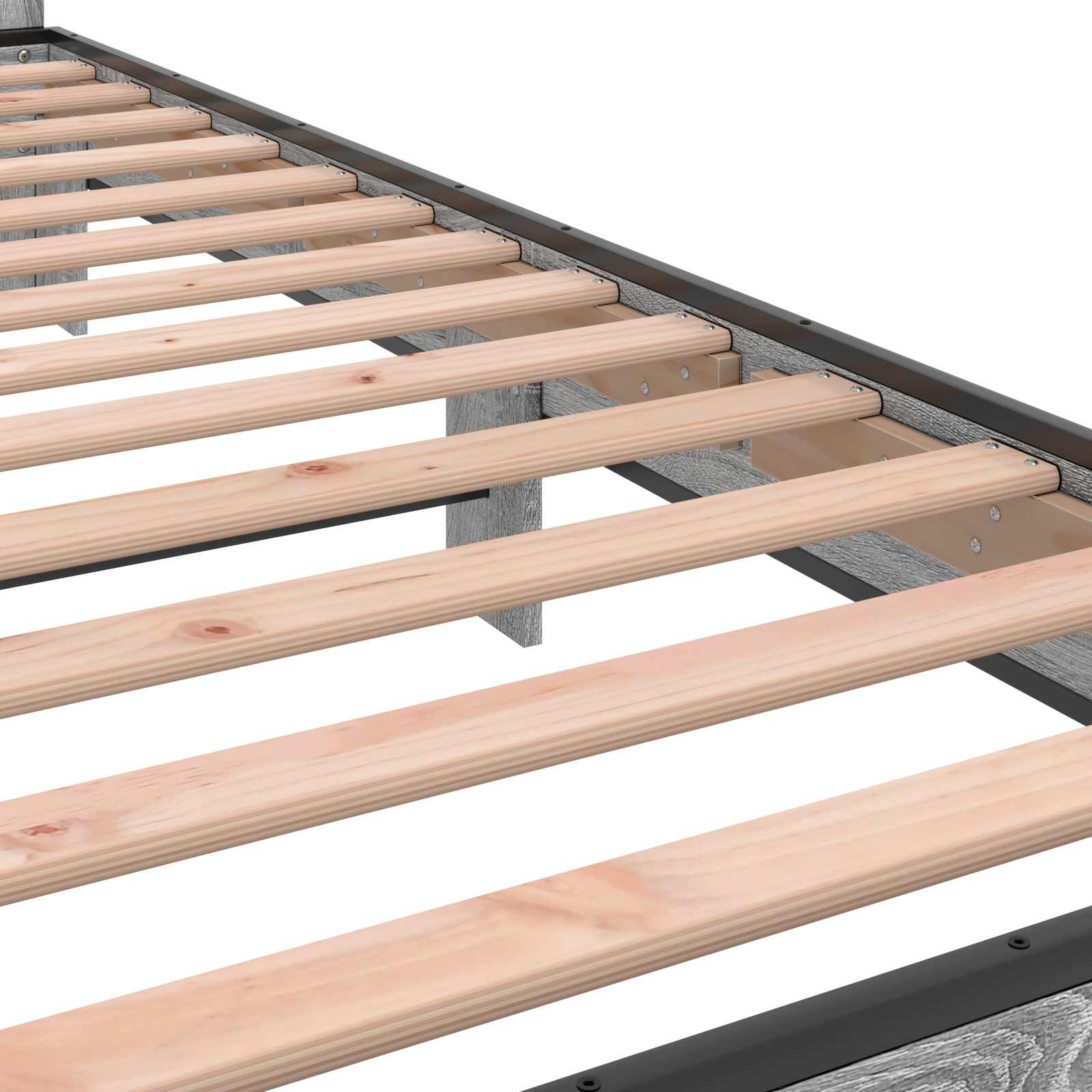 Bedframe met Hoofdeinde Grijs Sonoma 80 x 200 cm Bewerkt hout is nu te koop bij PeponiXL, paradijselijk wonen!