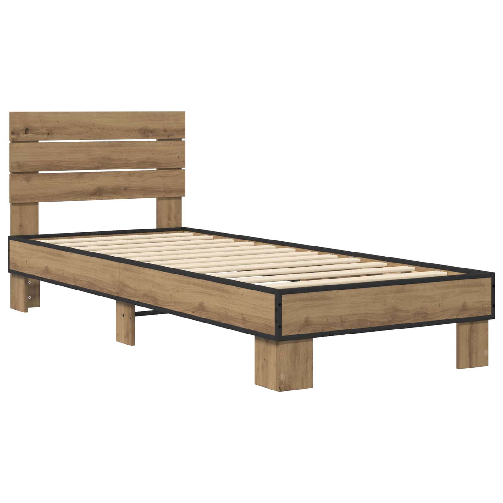 Bedframe met Hoofdeinde Artisanaal eiken 80 x 200 cm is nu te koop bij PeponiXL, paradijselijk wonen!