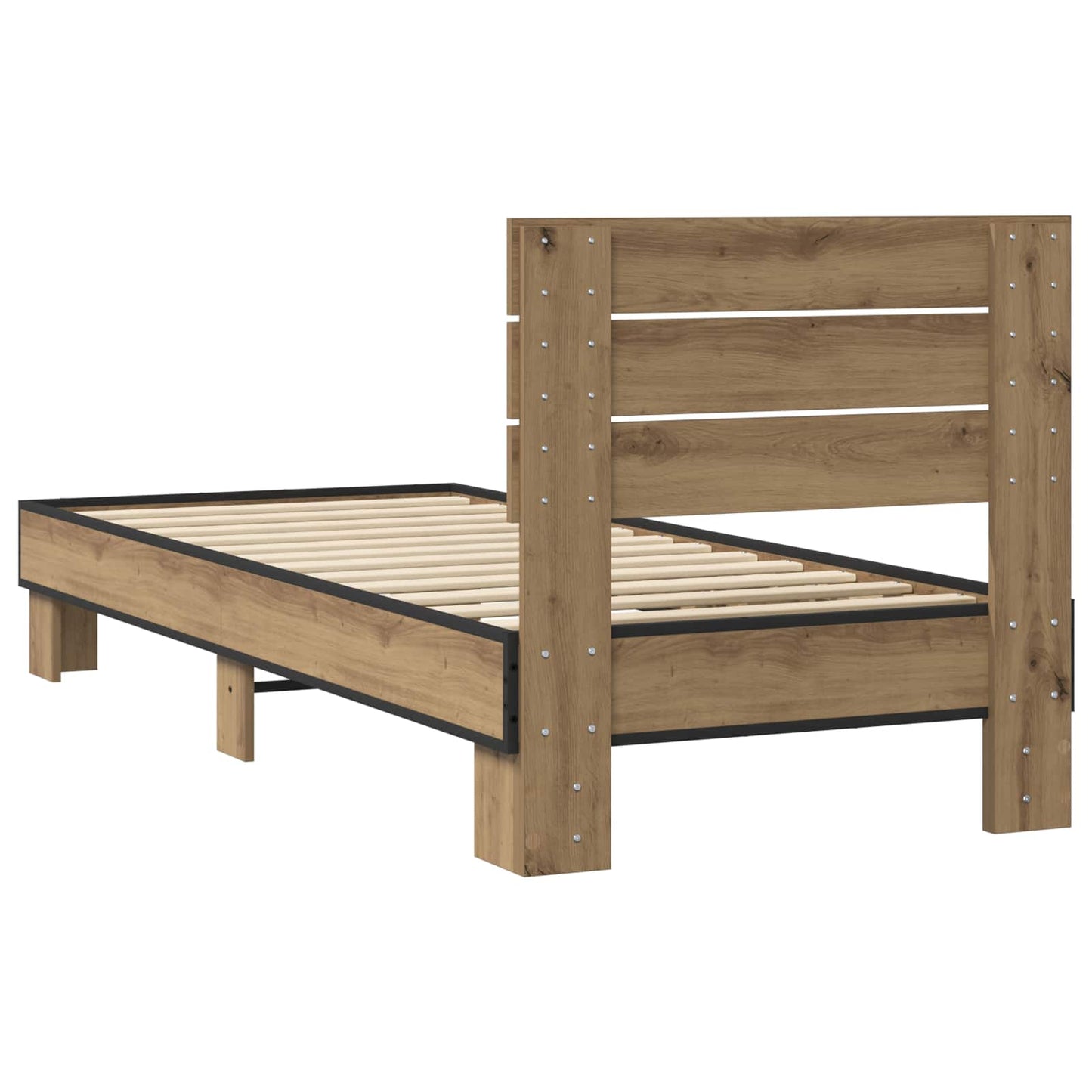 Bedframe met Hoofdeinde Artisanaal eiken 80 x 200 cm is nu te koop bij PeponiXL, paradijselijk wonen!