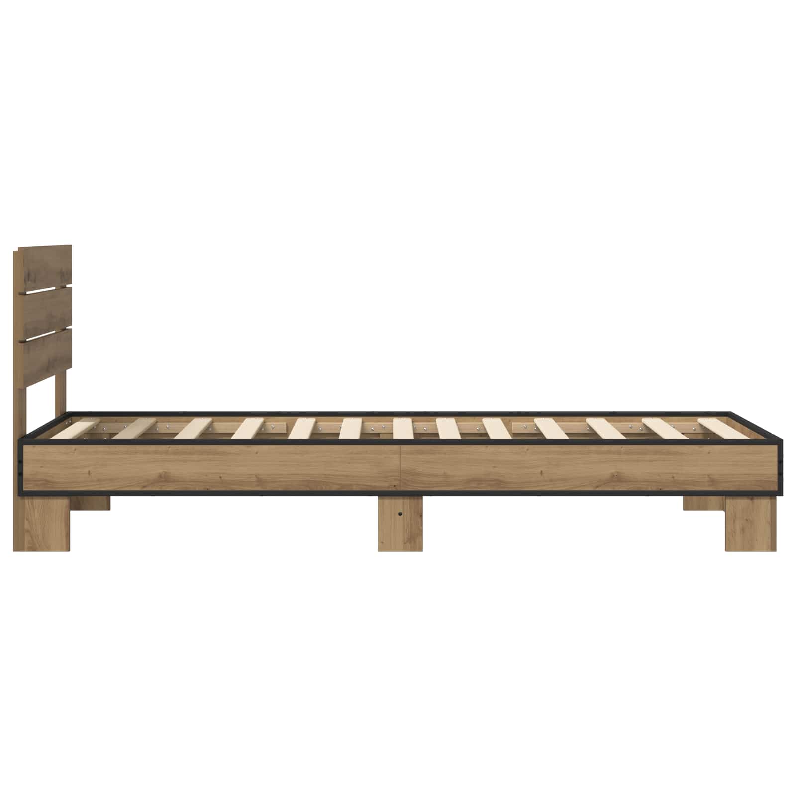 Bedframe met Hoofdeinde Artisanaal eiken 80 x 200 cm is nu te koop bij PeponiXL, paradijselijk wonen!