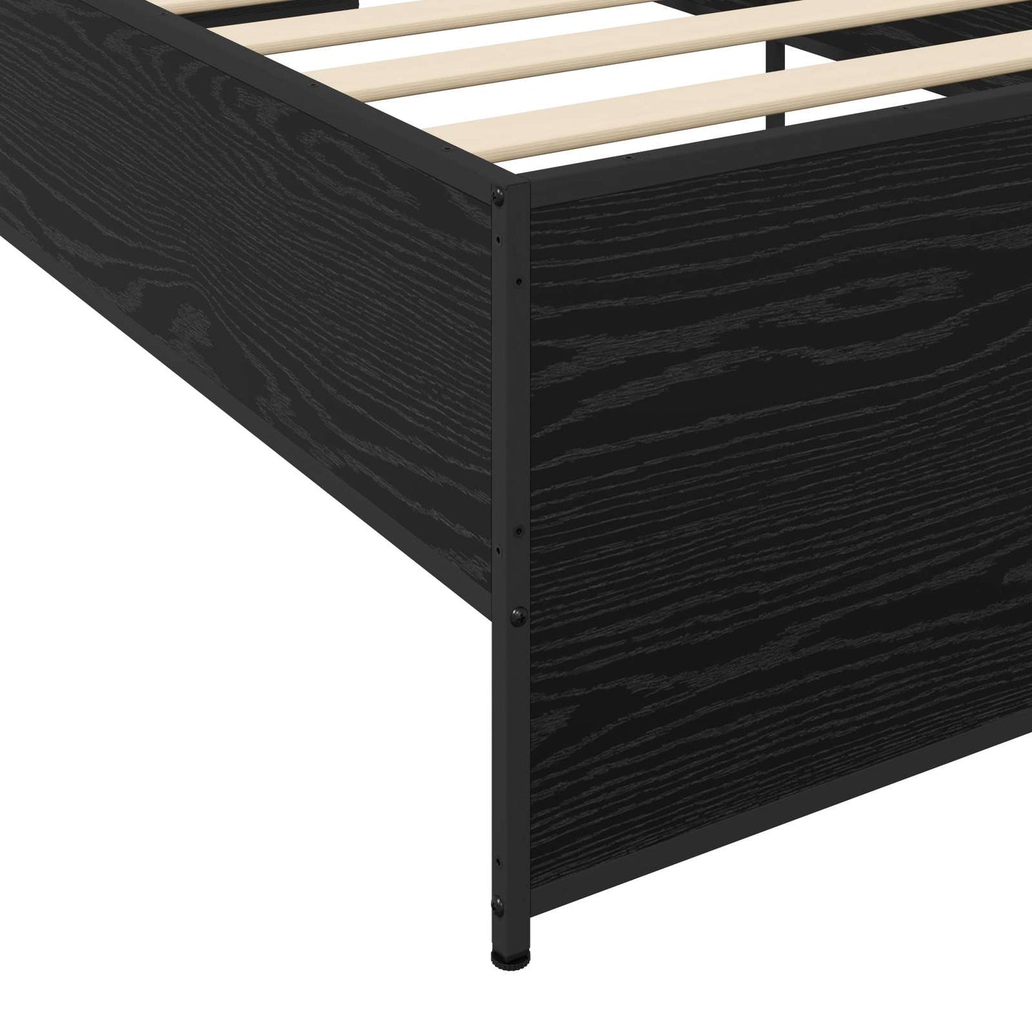 Bedframe Zwart eiken 80 x 200 cm Bewerkt hout is nu te koop bij PeponiXL, paradijselijk wonen!