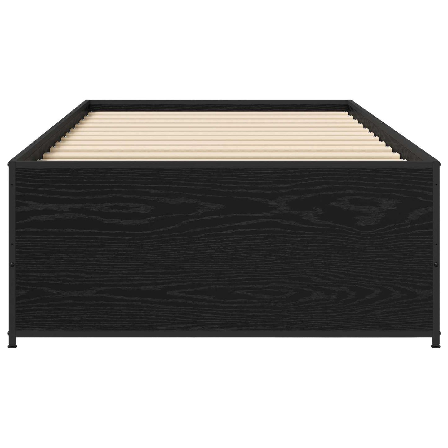 Bedframe Zwart eiken 80 x 200 cm Bewerkt hout is nu te koop bij PeponiXL, paradijselijk wonen!