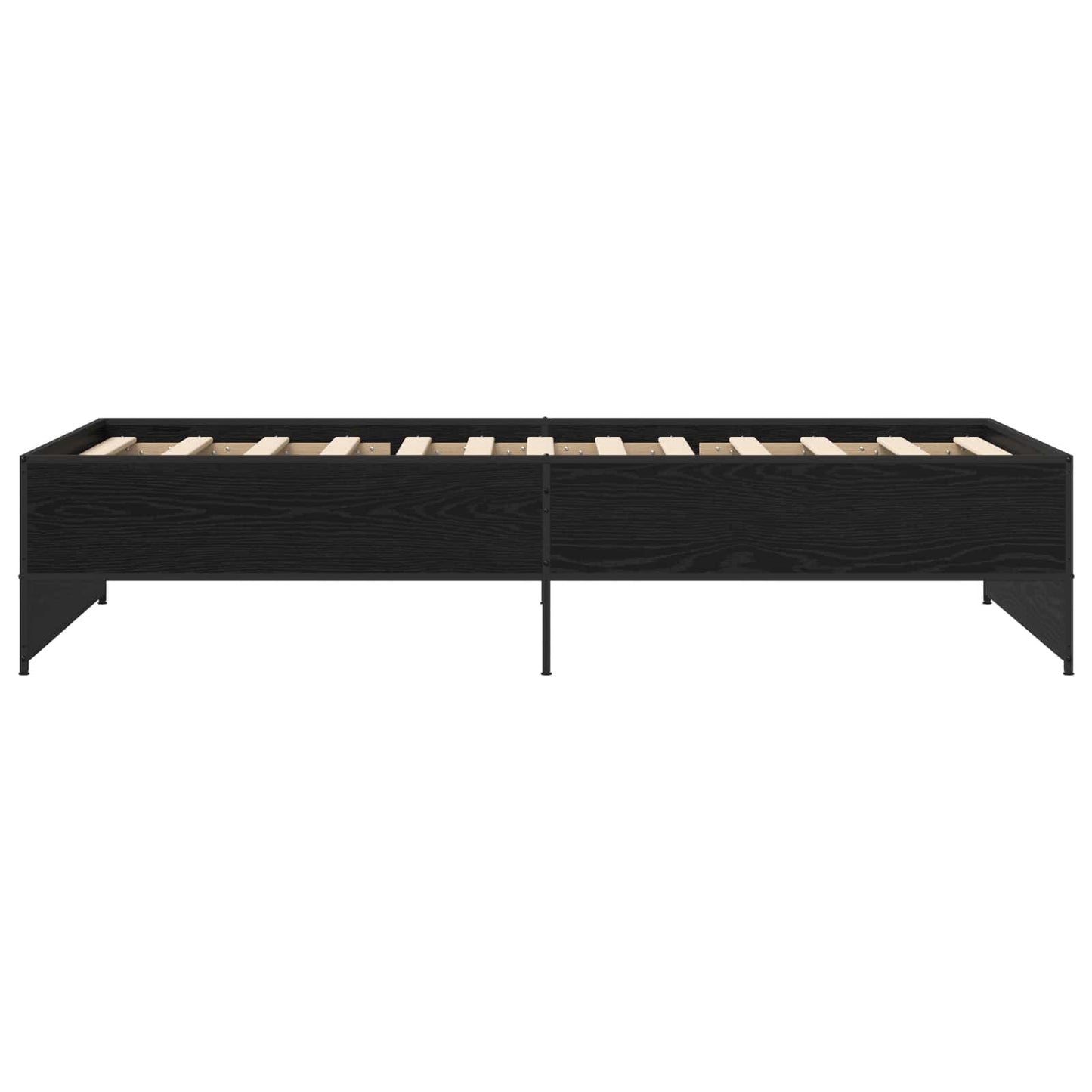 Bedframe Zwart eiken 80 x 200 cm Bewerkt hout is nu te koop bij PeponiXL, paradijselijk wonen!