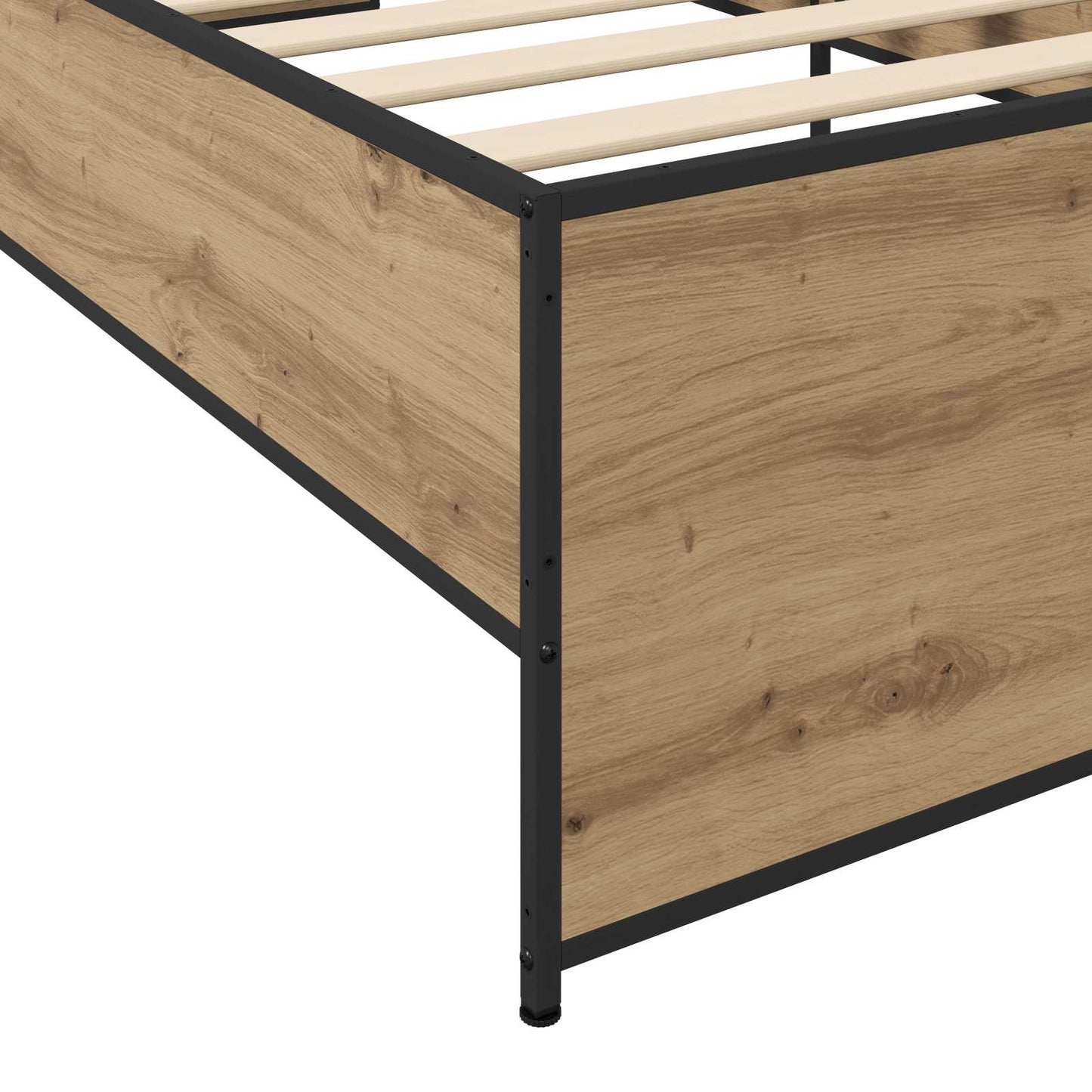 Bedframe Artisanaal eiken 80 x 200 cm Bewerkt hout is nu te koop bij PeponiXL, paradijselijk wonen!