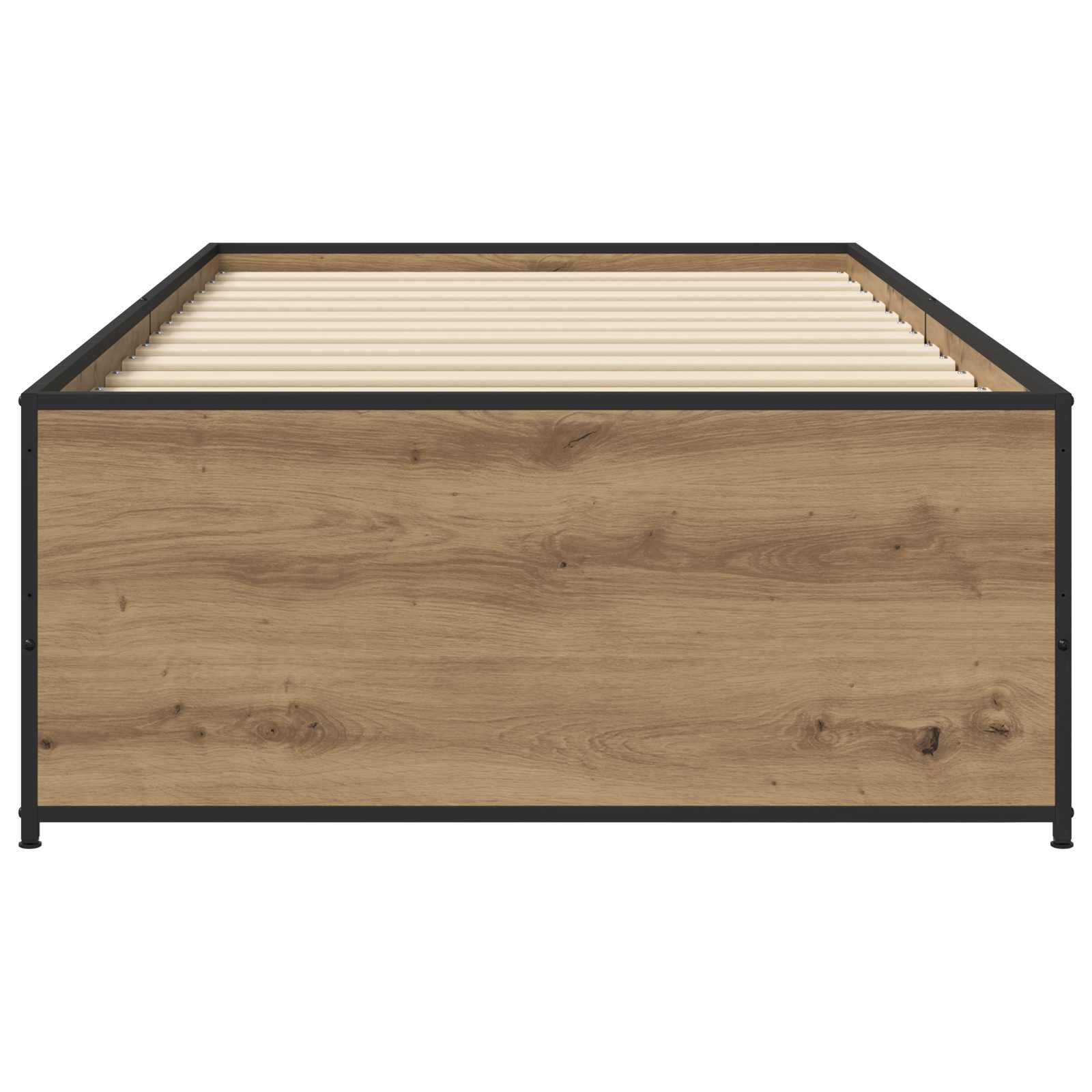 Bedframe Artisanaal eiken 80 x 200 cm Bewerkt hout is nu te koop bij PeponiXL, paradijselijk wonen!