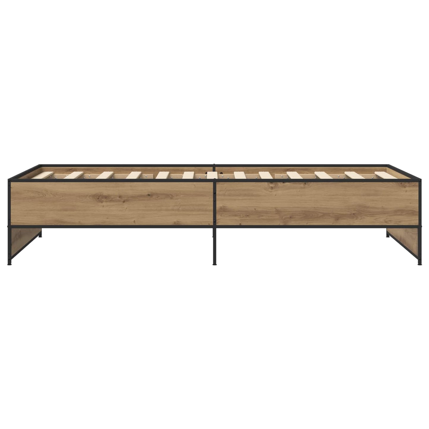 Bedframe Artisanaal eiken 80 x 200 cm Bewerkt hout is nu te koop bij PeponiXL, paradijselijk wonen!