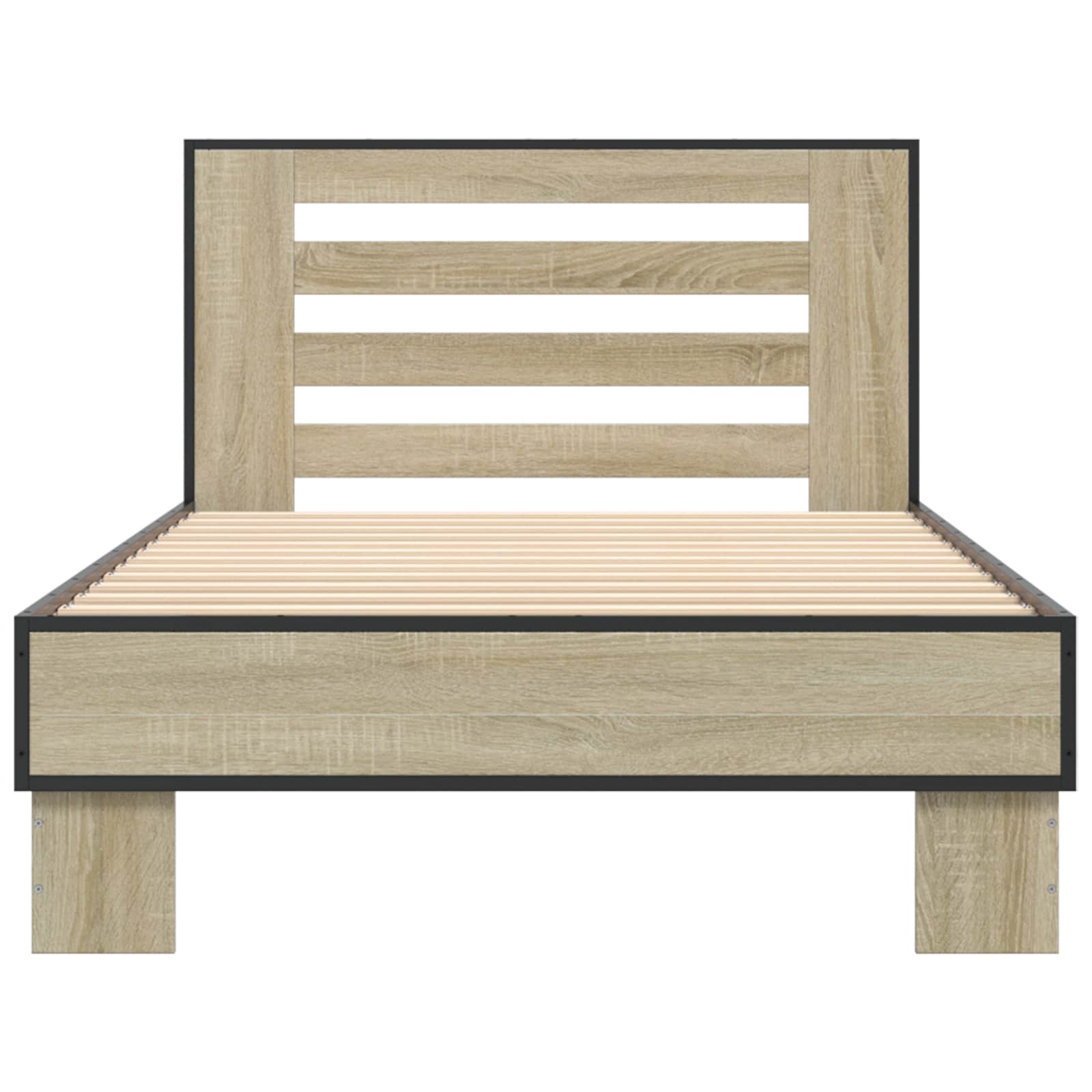 Bedframe met Hoofdeinde Sonoma Eiken 80 x 200 cm Bewerkt hout is nu te koop bij PeponiXL, paradijselijk wonen!