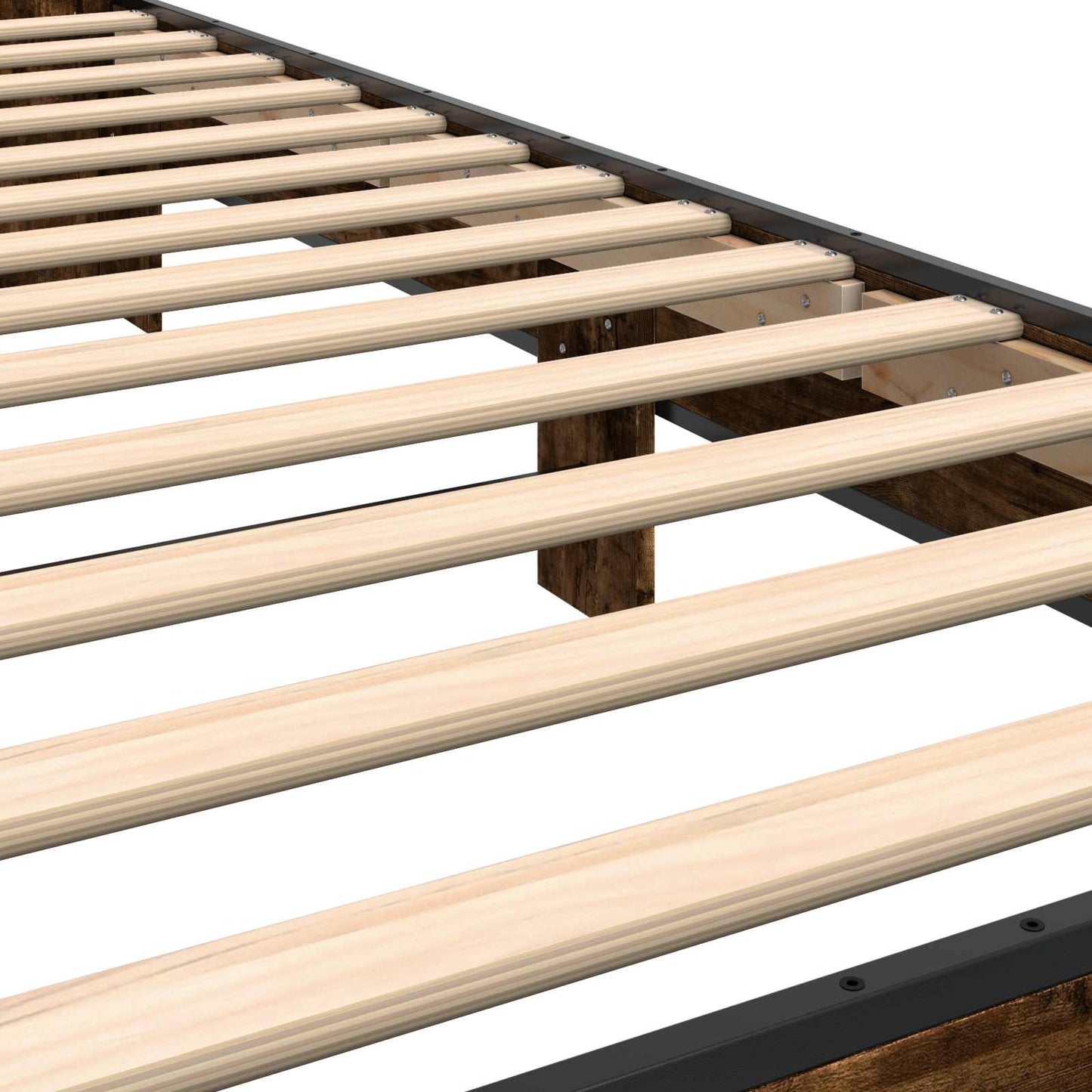 Bedframe met Hoofdeinde Gerookt eiken 80 x 200 cm Bewerkt hout is nu te koop bij PeponiXL, paradijselijk wonen!