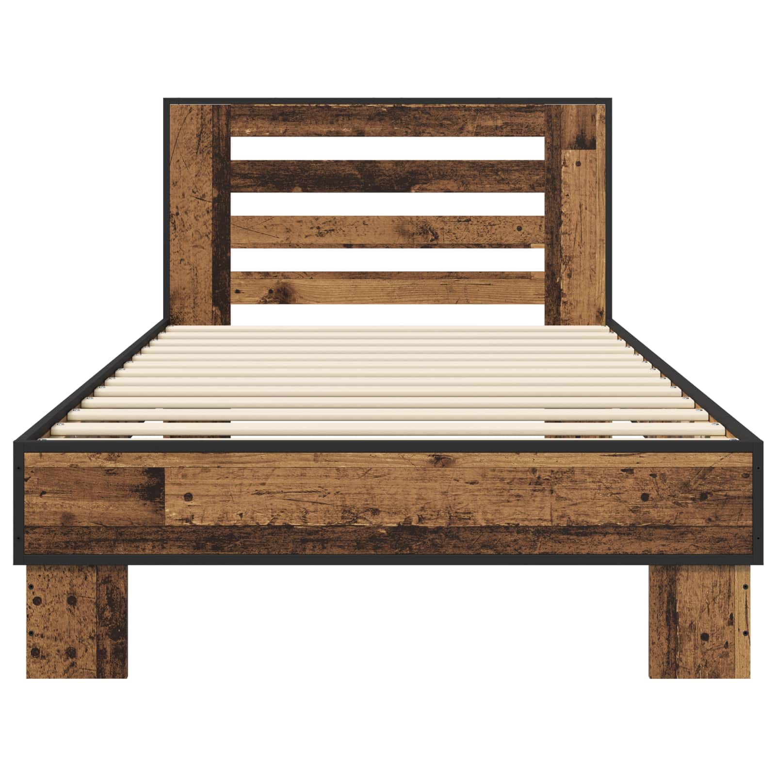 Bedframe met Hoofdeinde Oud hout 80 x 200 cm Bewerkt hout is nu te koop bij PeponiXL, paradijselijk wonen!