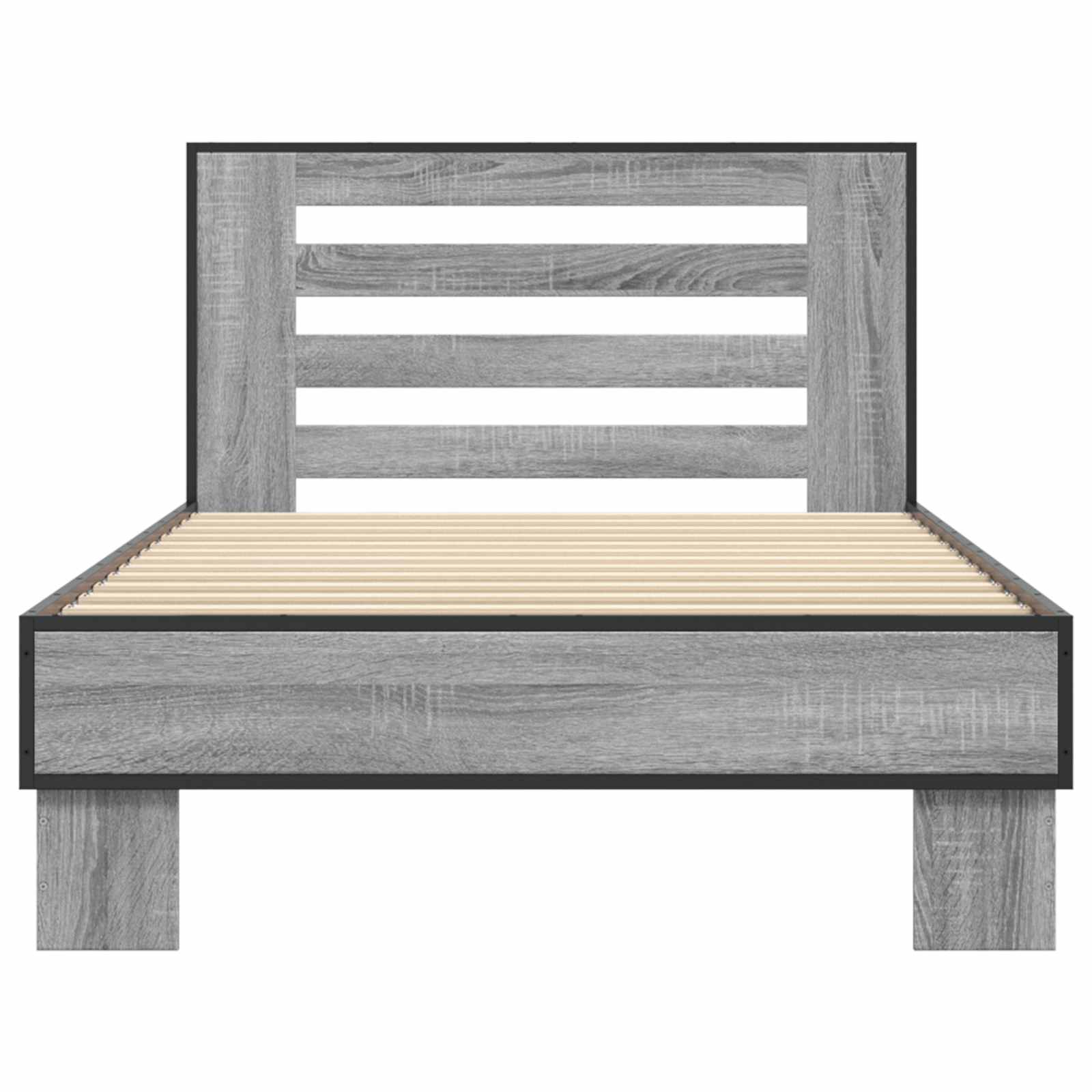 Bedframe met Hoofdeinde Grijs Sonoma 80 x 200 cm Bewerkt hout is nu te koop bij PeponiXL, paradijselijk wonen!
