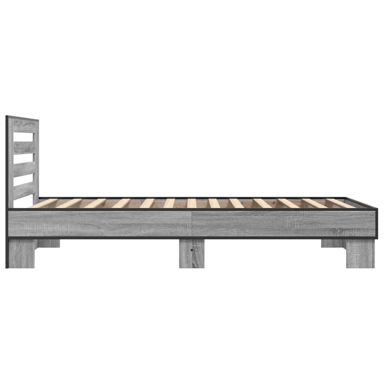 Bedframe met Hoofdeinde Grijs Sonoma 80 x 200 cm Bewerkt hout is nu te koop bij PeponiXL, paradijselijk wonen!