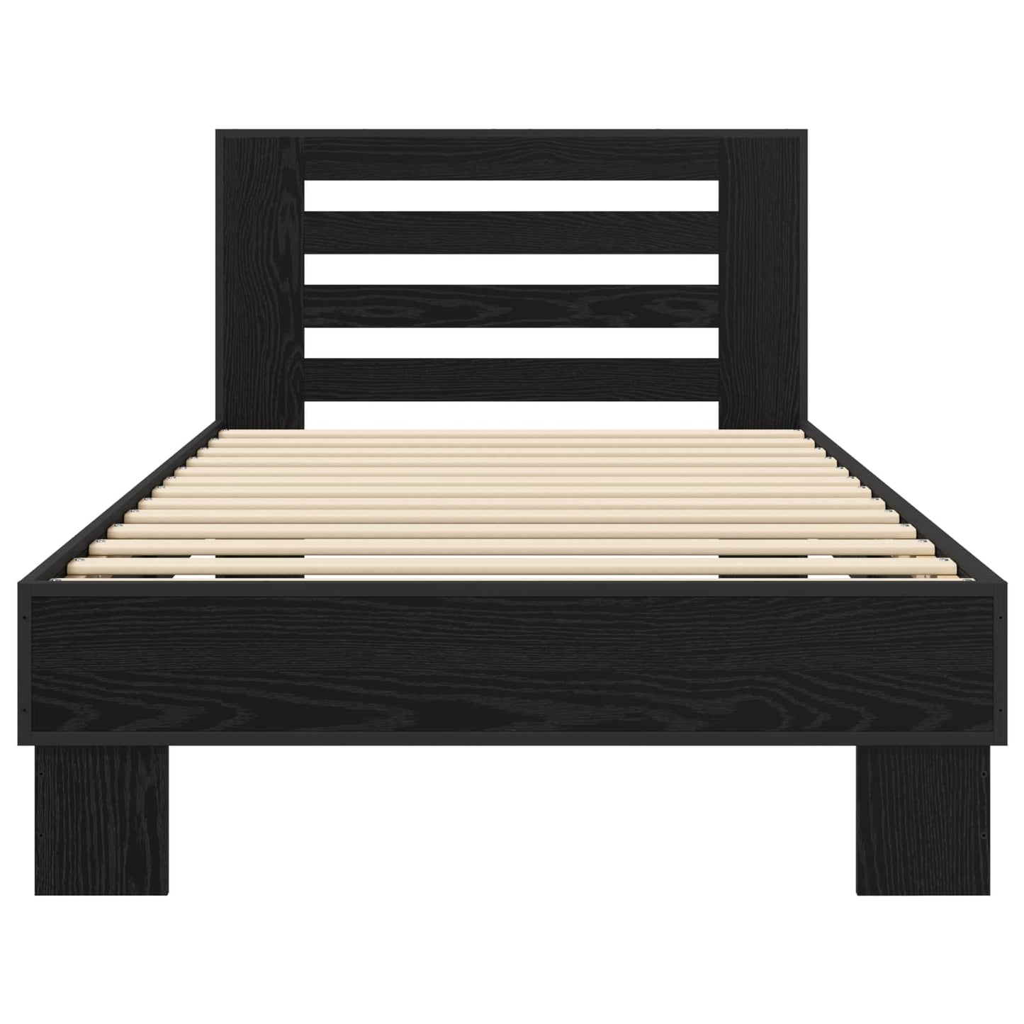 Bedframe met Hoofdeinde Zwart eiken 80 x 200 cm Bewerkt hout is nu te koop bij PeponiXL, paradijselijk wonen!