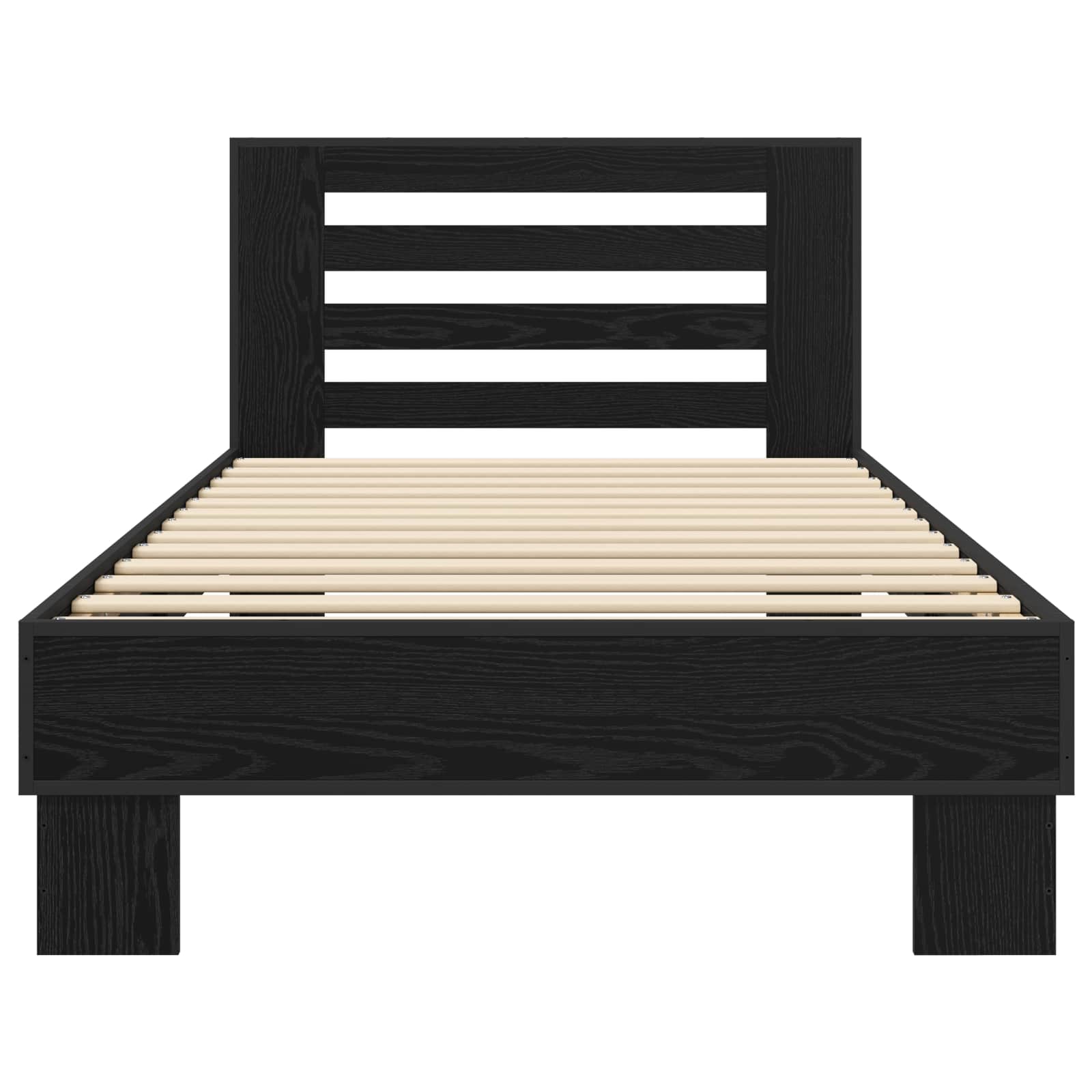Bedframe met Hoofdeinde Zwart eiken 80 x 200 cm Bewerkt hout is nu te koop bij PeponiXL, paradijselijk wonen!