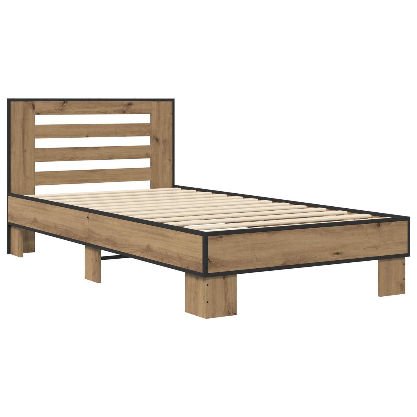 Bedframe met Hoofdeinde Artisanaal eiken 80 x 200 cm is nu te koop bij PeponiXL, paradijselijk wonen!