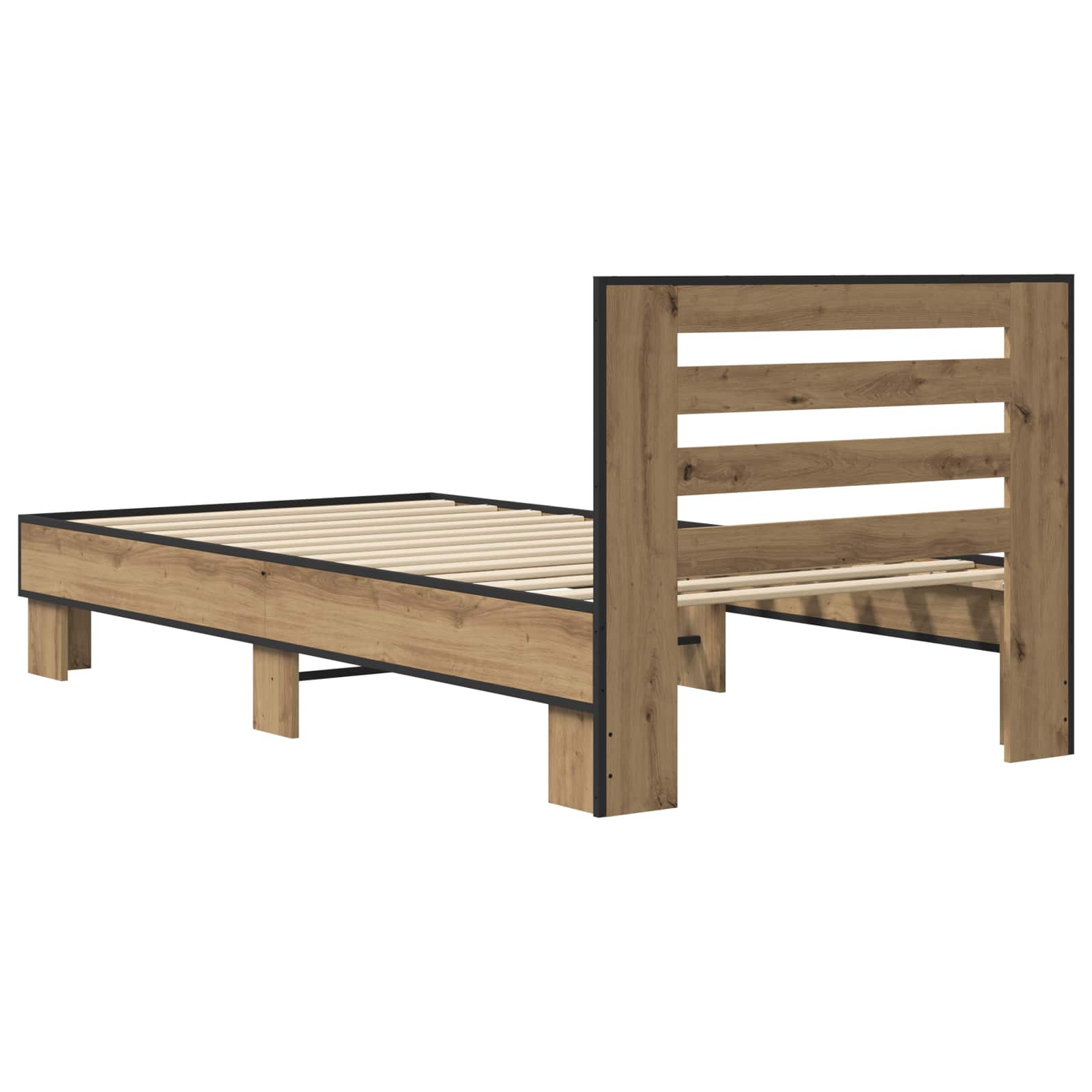 Bedframe met Hoofdeinde Artisanaal eiken 80 x 200 cm is nu te koop bij PeponiXL, paradijselijk wonen!