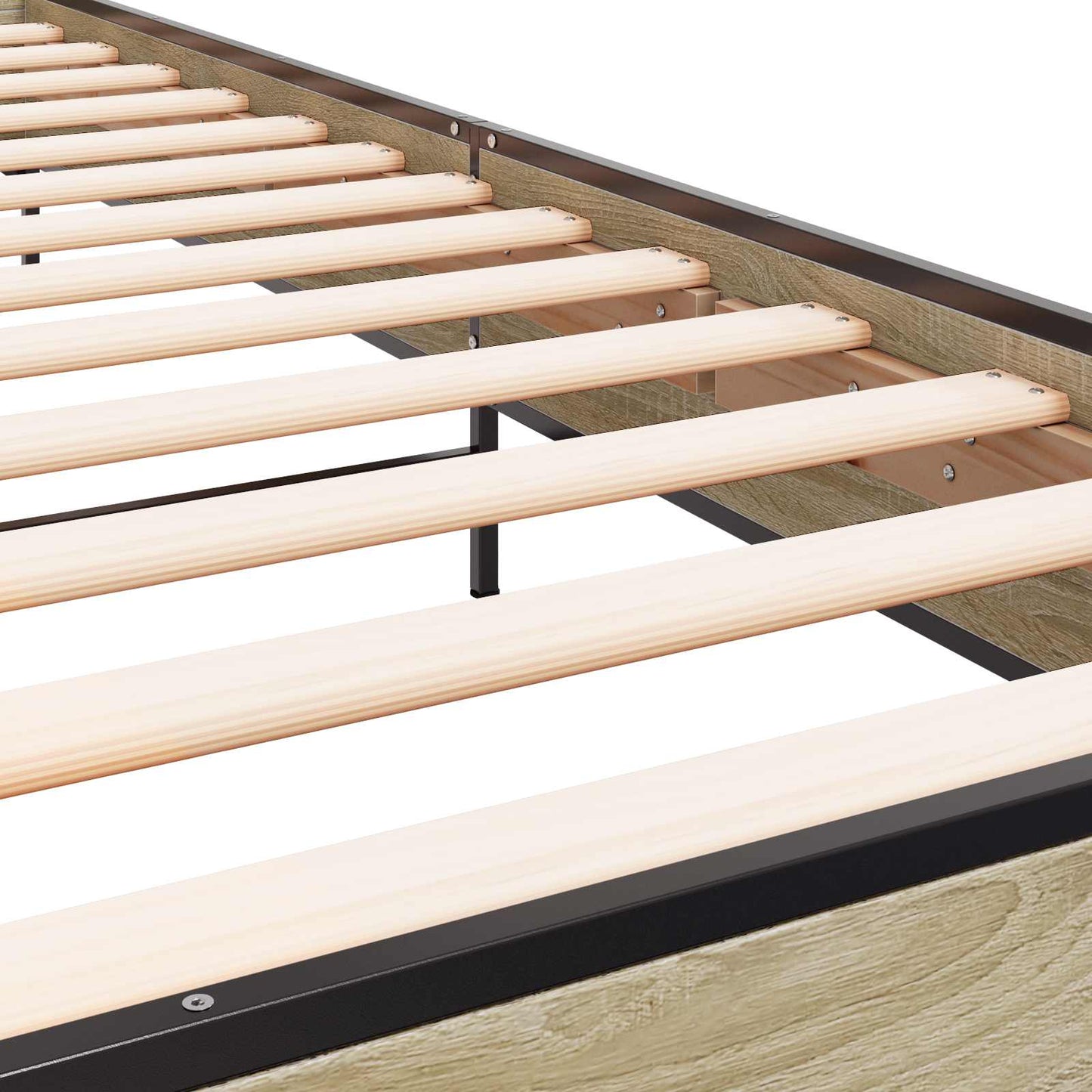 Bedframe met Hoofdeinde Sonoma Eiken 80 x 200 cm Bewerkt hout is nu te koop bij PeponiXL, paradijselijk wonen!
