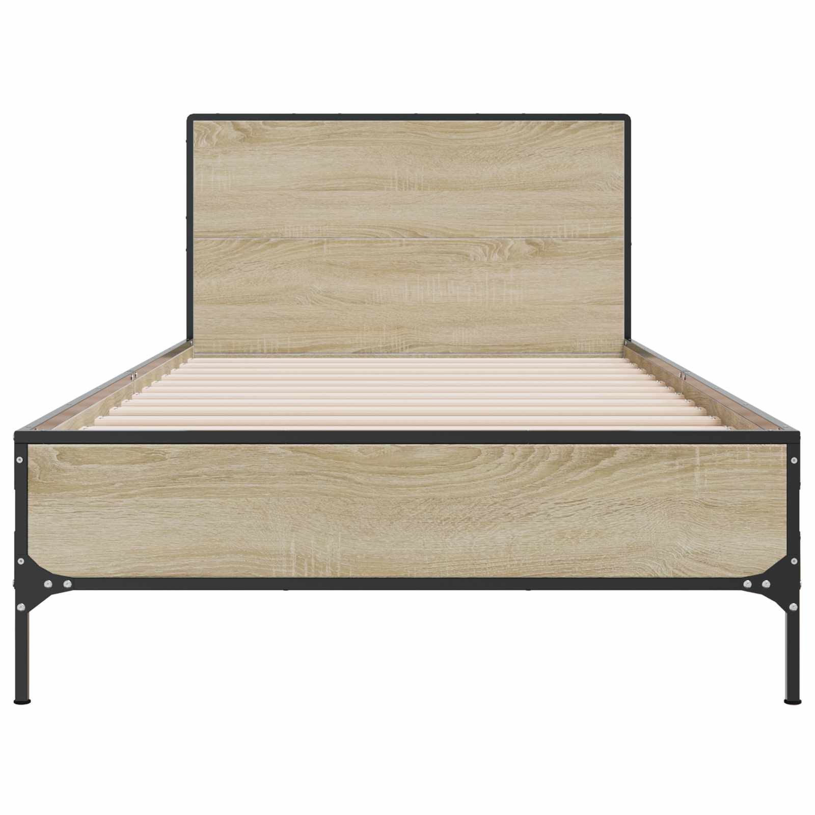 Bedframe met Hoofdeinde Sonoma Eiken 80 x 200 cm Bewerkt hout is nu te koop bij PeponiXL, paradijselijk wonen!