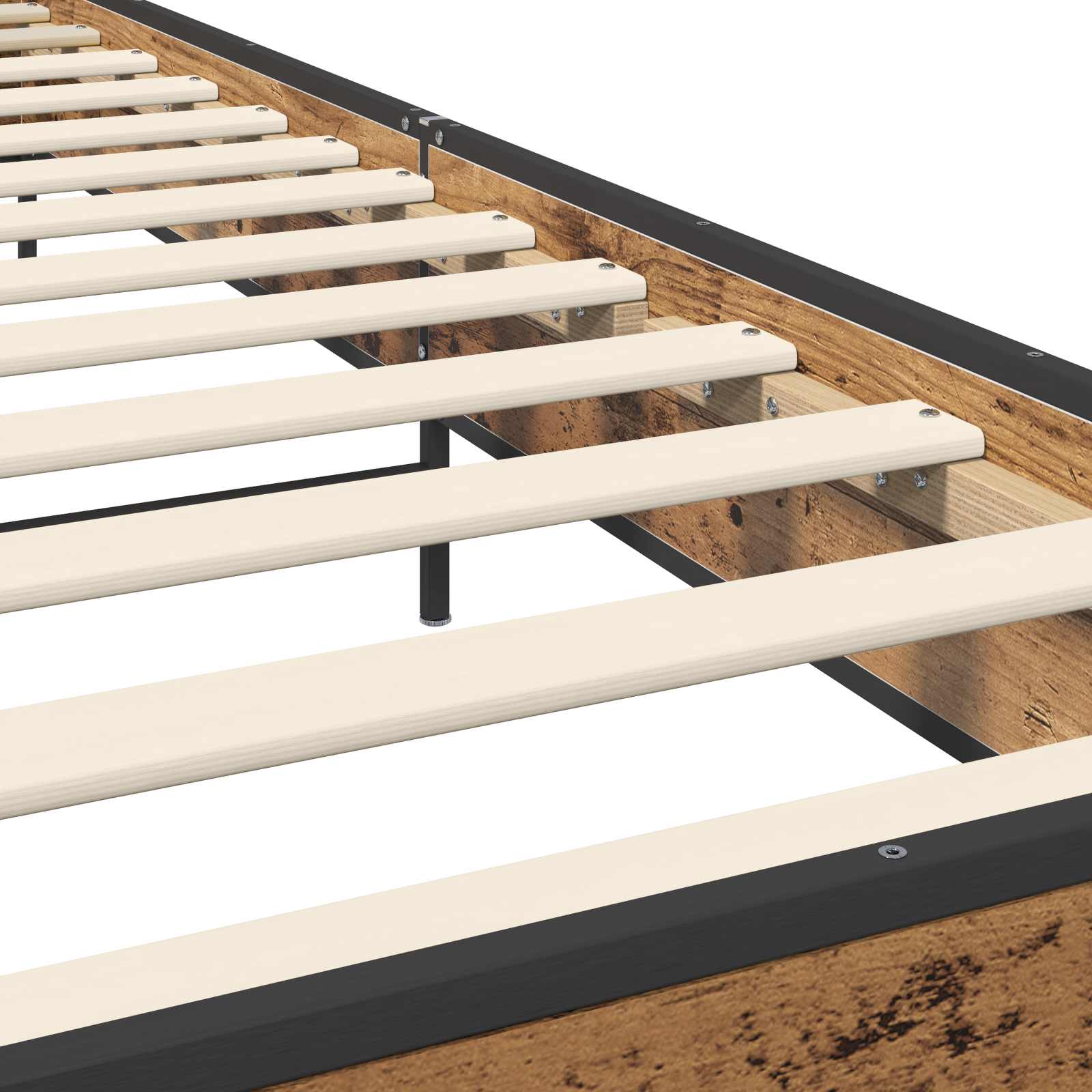 Bedframe met Hoofdeinde Oud hout 80 x 200 cm Bewerkt hout is nu te koop bij PeponiXL, paradijselijk wonen!