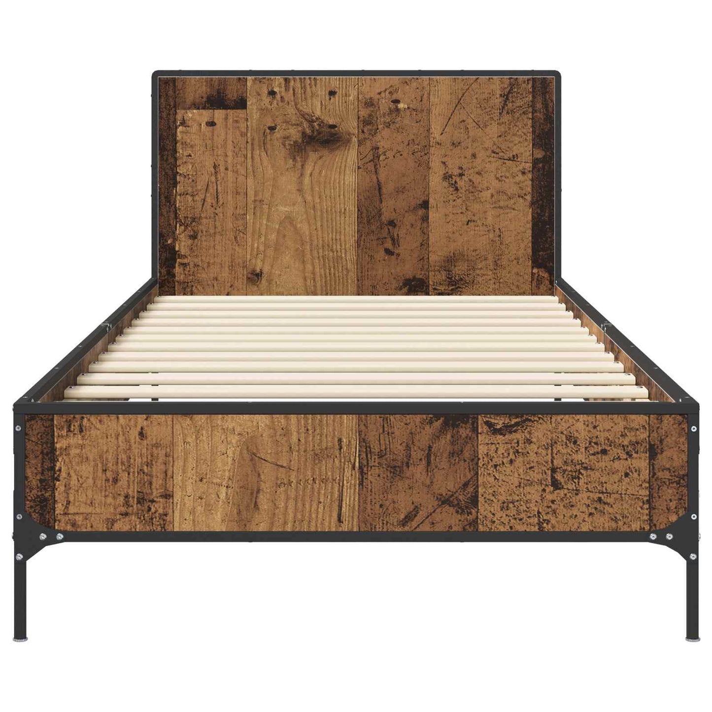 Bedframe met Hoofdeinde Oud hout 80 x 200 cm Bewerkt hout is nu te koop bij PeponiXL, paradijselijk wonen!