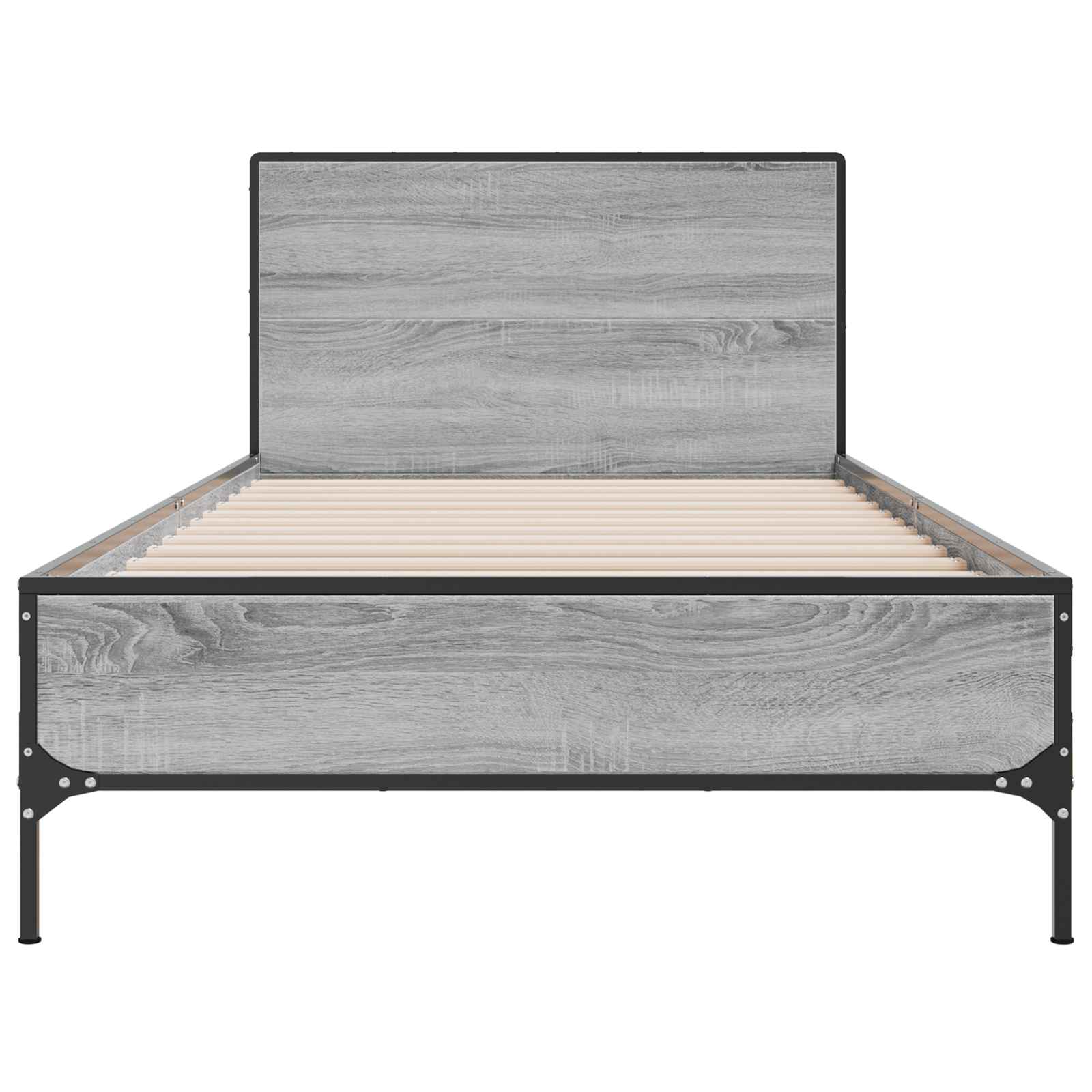 Bedframe met Hoofdeinde Grijs Sonoma 80 x 200 cm Bewerkt hout is nu te koop bij PeponiXL, paradijselijk wonen!