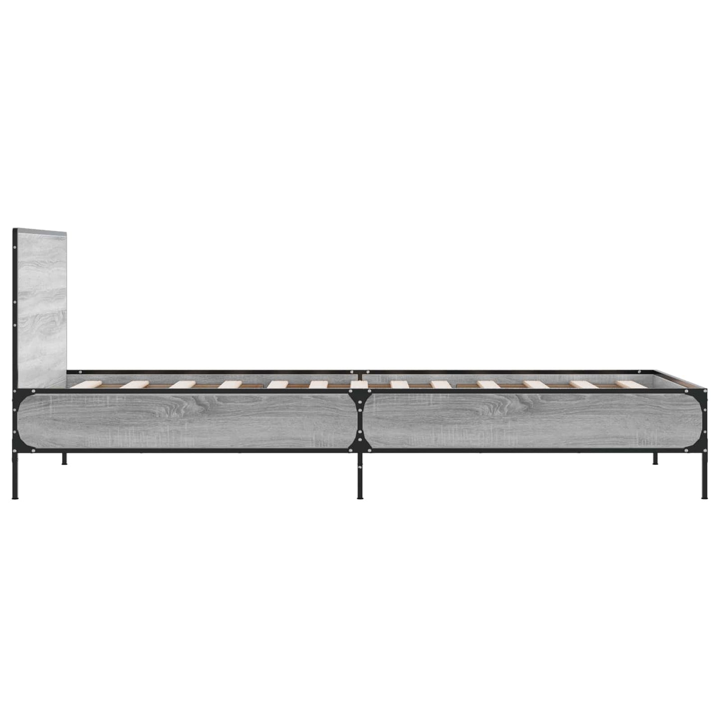 Bedframe met Hoofdeinde Grijs Sonoma 80 x 200 cm Bewerkt hout is nu te koop bij PeponiXL, paradijselijk wonen!