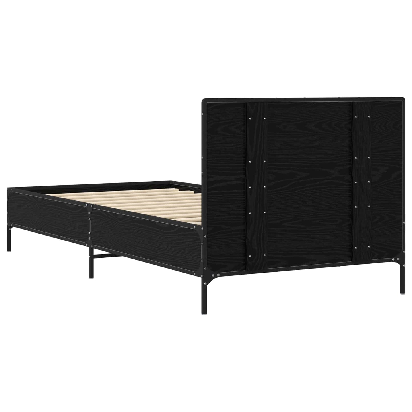 Bedframe met Hoofdeinde Zwart eiken 80 x 200 cm Bewerkt hout is nu te koop bij PeponiXL, paradijselijk wonen!