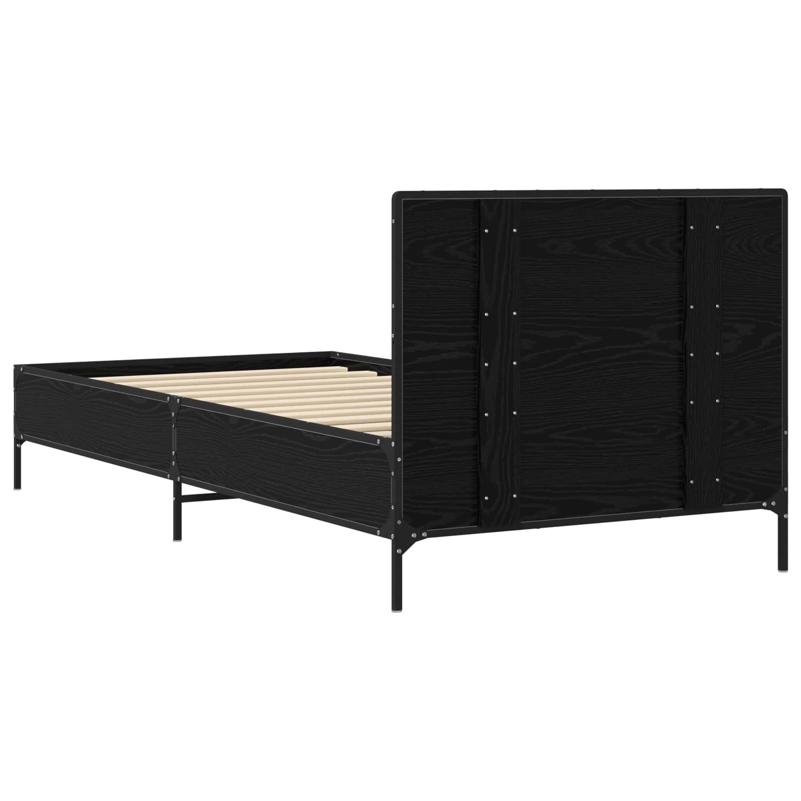 Bedframe met Hoofdeinde Zwart eiken 80 x 200 cm Bewerkt hout is nu te koop bij PeponiXL, paradijselijk wonen!