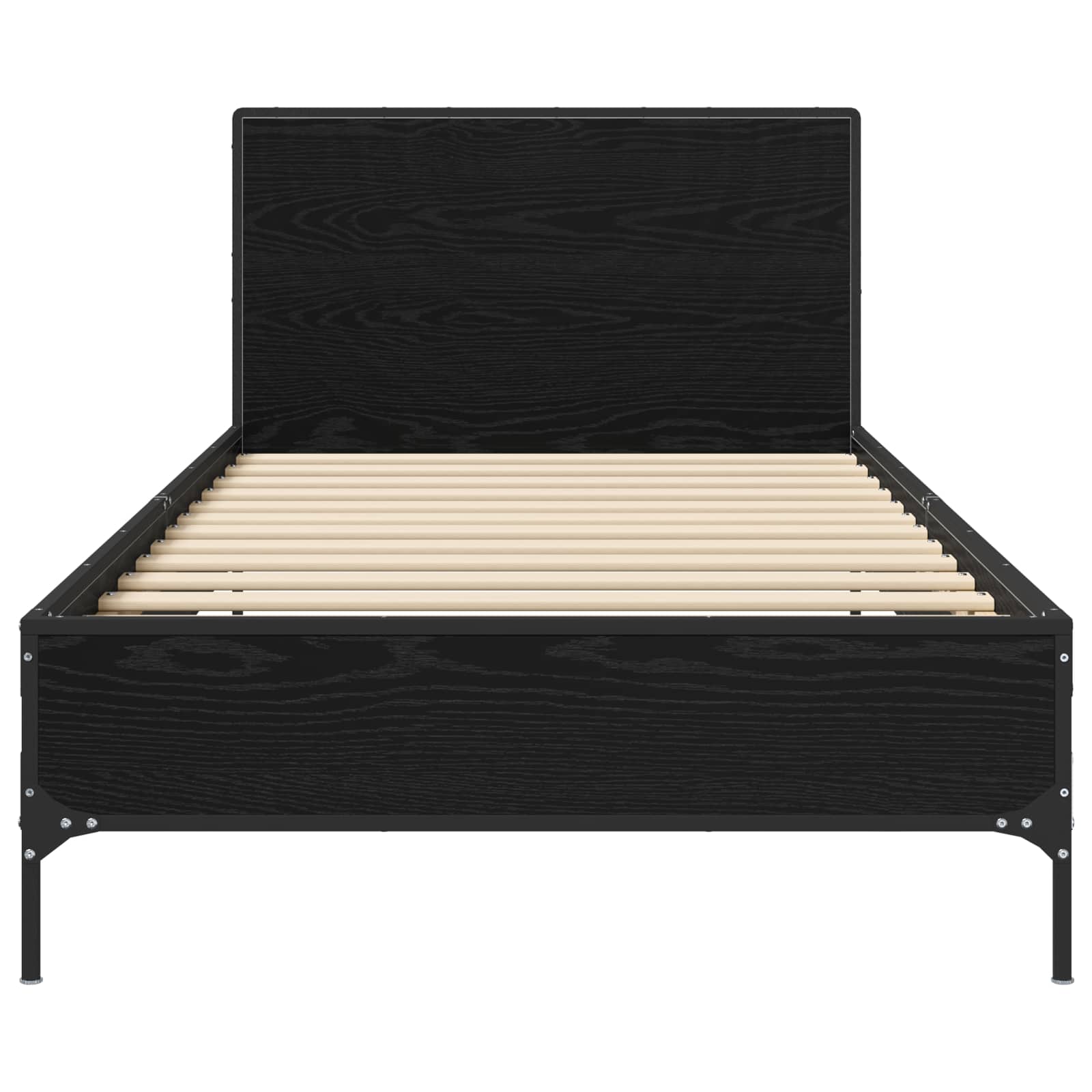 Bedframe met Hoofdeinde Zwart eiken 80 x 200 cm Bewerkt hout is nu te koop bij PeponiXL, paradijselijk wonen!