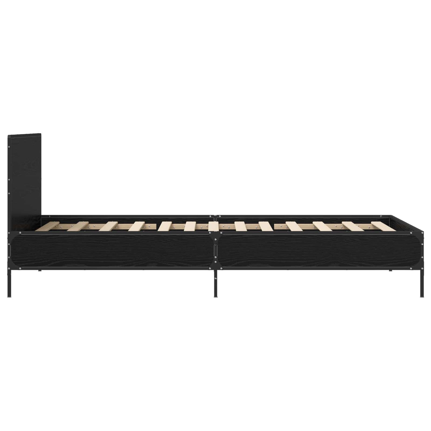 Bedframe met Hoofdeinde Zwart eiken 80 x 200 cm Bewerkt hout is nu te koop bij PeponiXL, paradijselijk wonen!