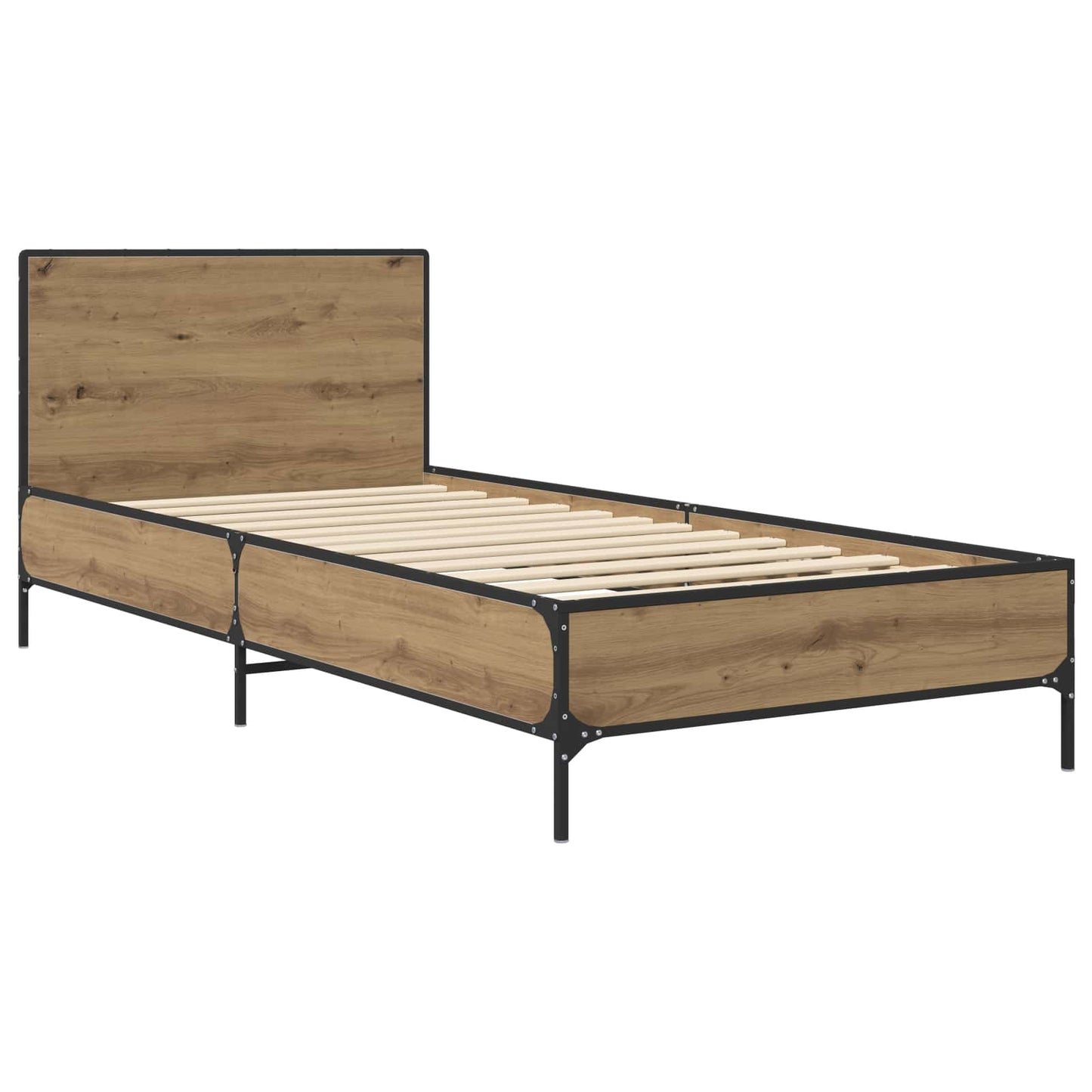 Bedframe met Hoofdeinde Artisanaal eiken 80 x 200 cm is nu te koop bij PeponiXL, paradijselijk wonen!