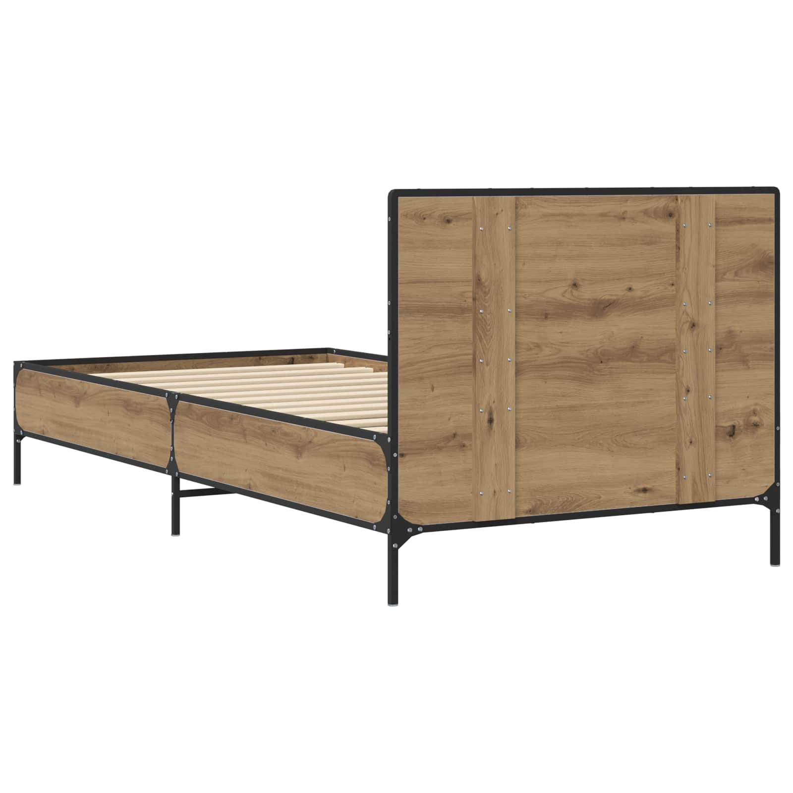 Bedframe met Hoofdeinde Artisanaal eiken 80 x 200 cm is nu te koop bij PeponiXL, paradijselijk wonen!