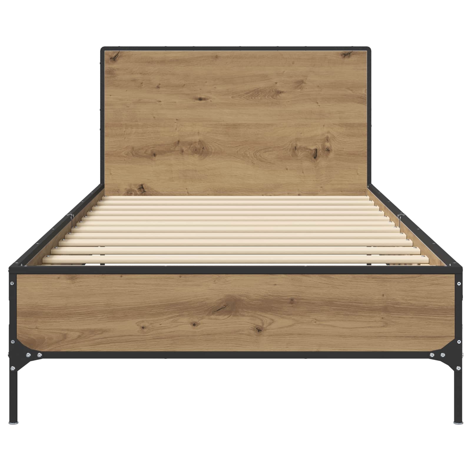 Bedframe met Hoofdeinde Artisanaal eiken 80 x 200 cm is nu te koop bij PeponiXL, paradijselijk wonen!